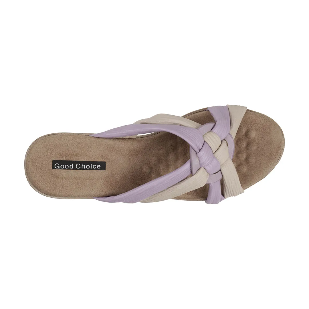 Caro Lavender Wedge Sandals