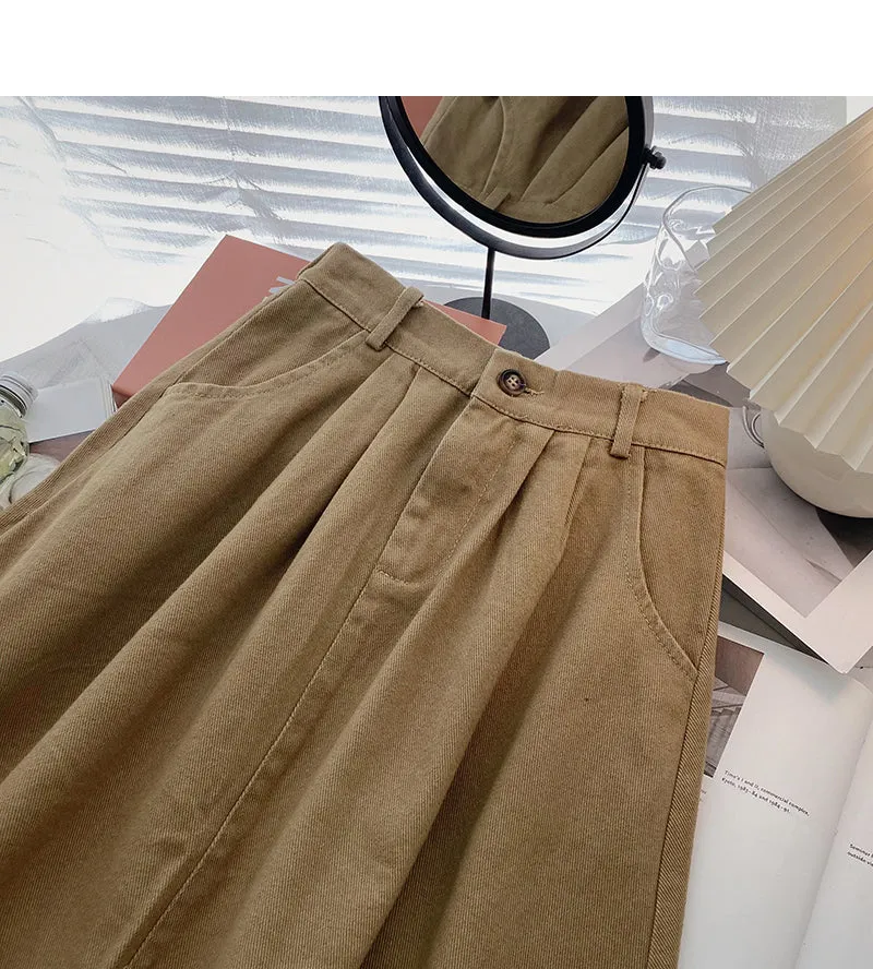 Casual and versatile student A-shaped high waist skirt  5746