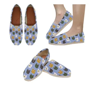 Cat Lady Shoes - Canvas Slip-Ons Wide