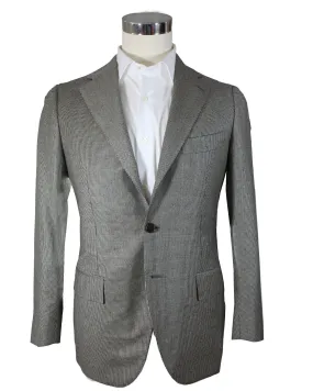 Cesare Attolini Suit Beige Brown Houndstooth Wool EU 54/ US 44