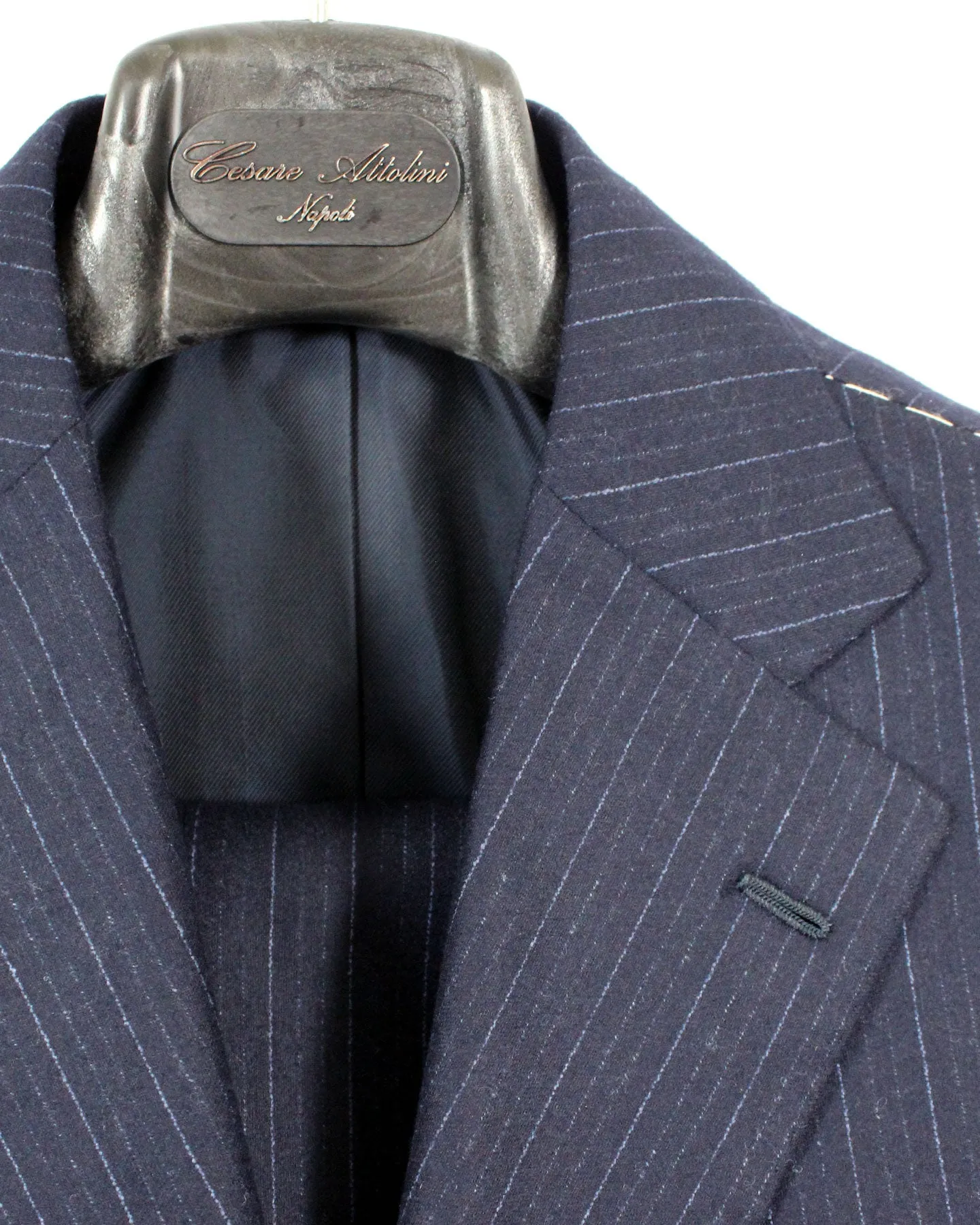 Cesare Attolini Suit Midnight Blue Pin Stripe - Wool EU 46/ US 36