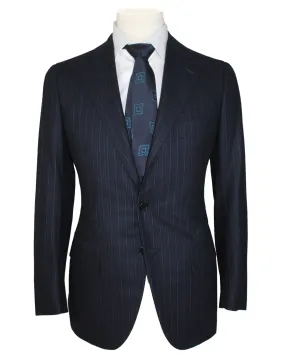 Cesare Attolini Suit Midnight Blue Pin Stripe - Wool EU 46/ US 36