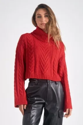 Cherry Cable Knit Sweater