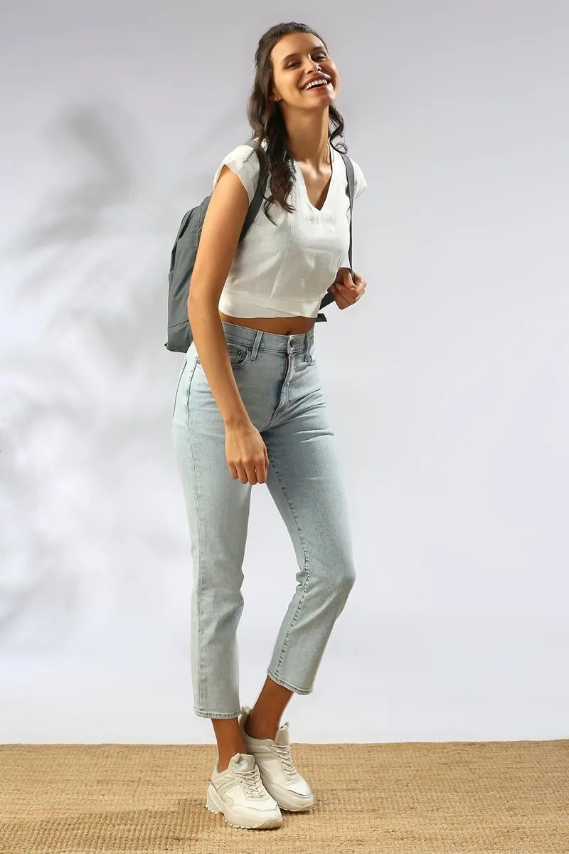 Cider V Neck Top - White