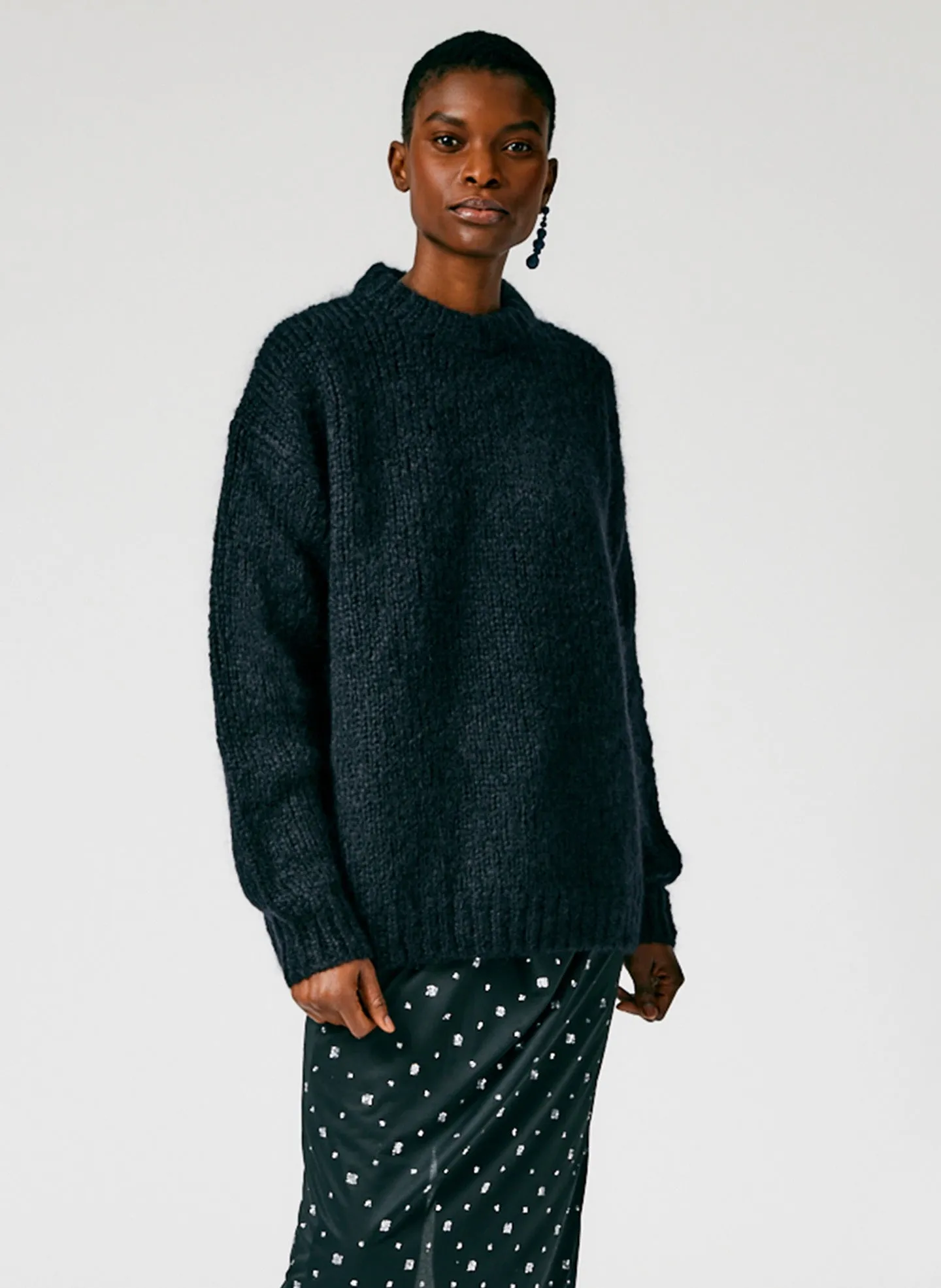 Claude Mohair Crewneck Easy Pullover