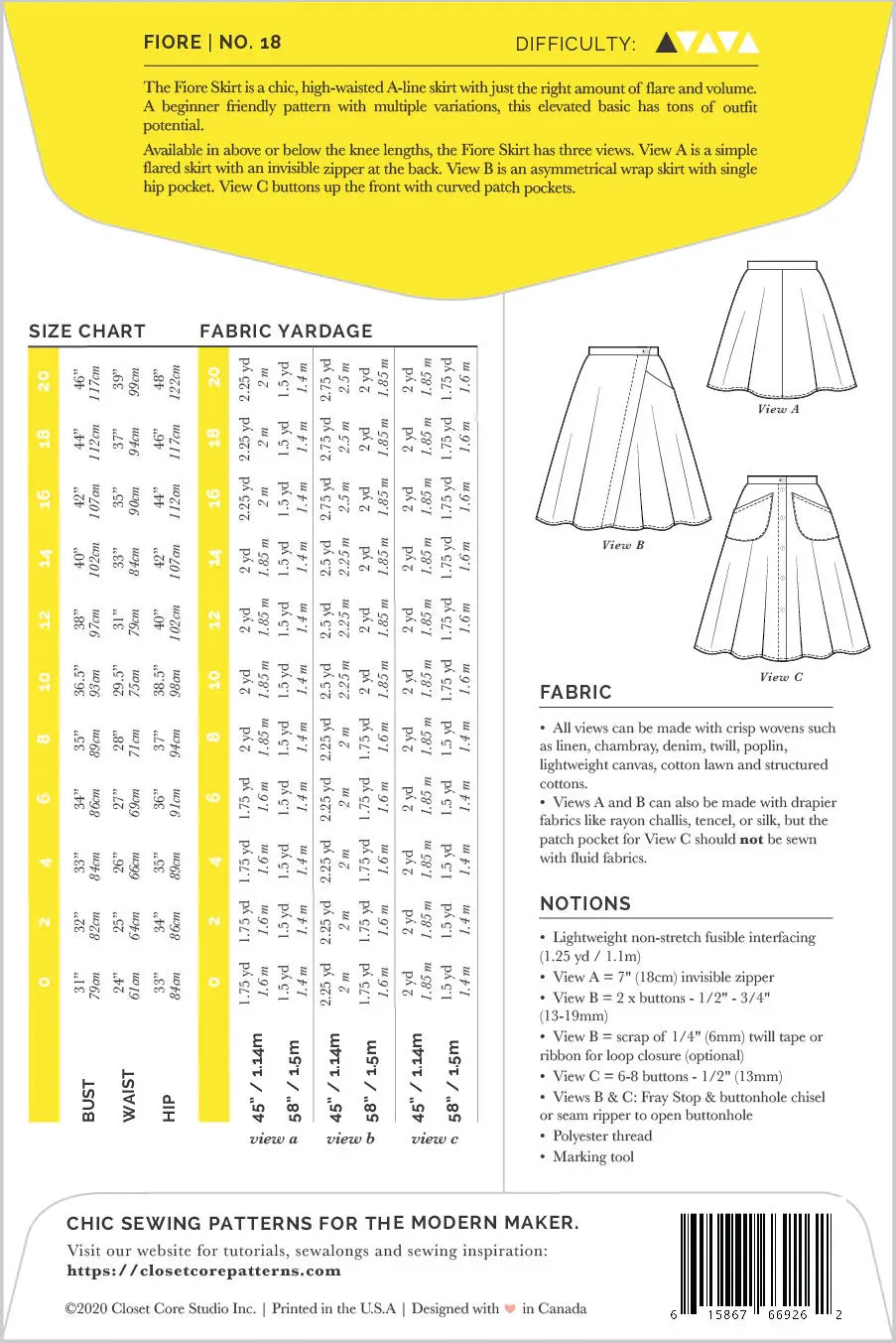 Closet Core Patterns | Fiore Skirt