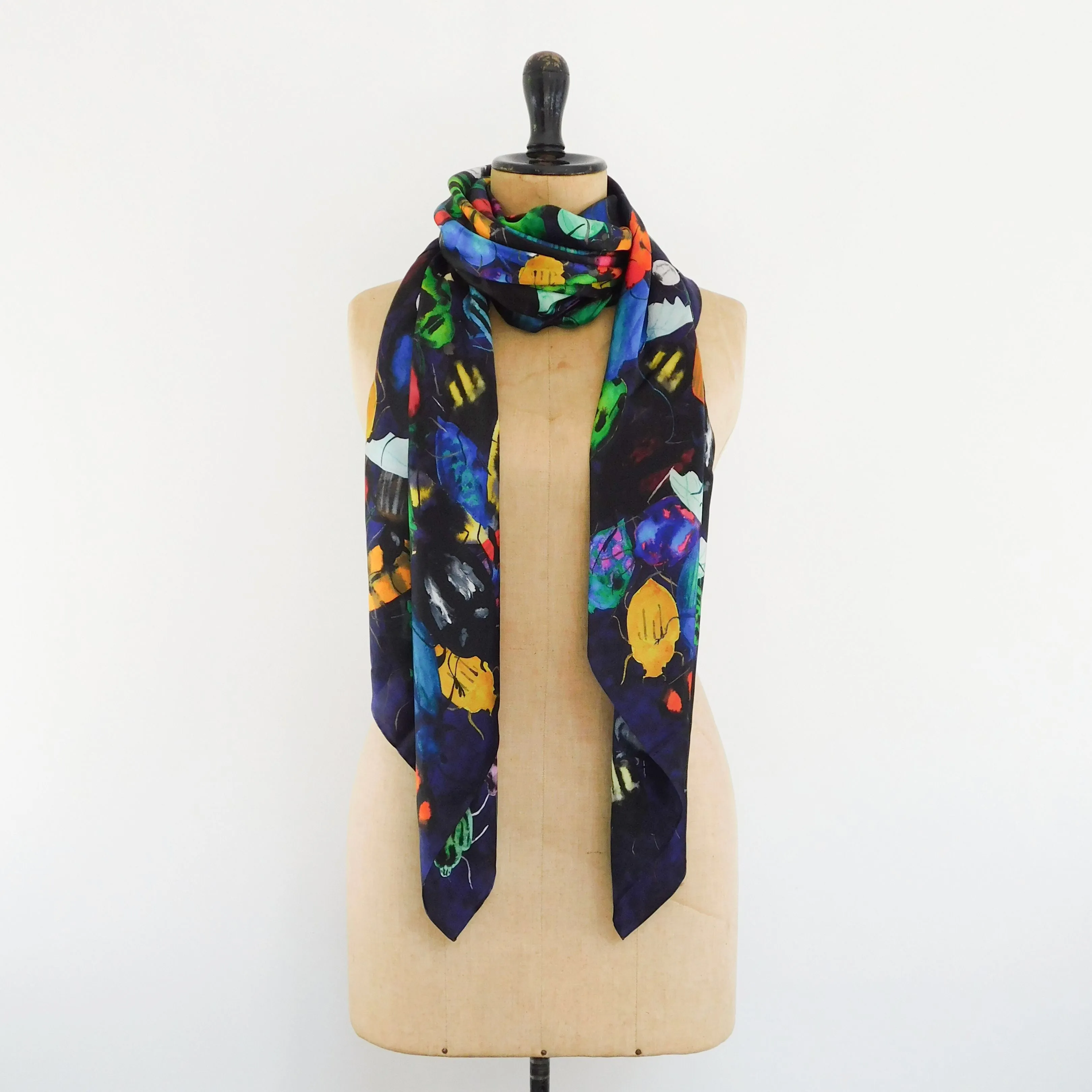 Coleoptera Beetle Print Silk Scarf