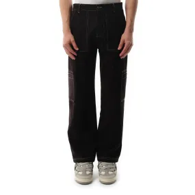 Contrast Stitch Pants in Jet Black