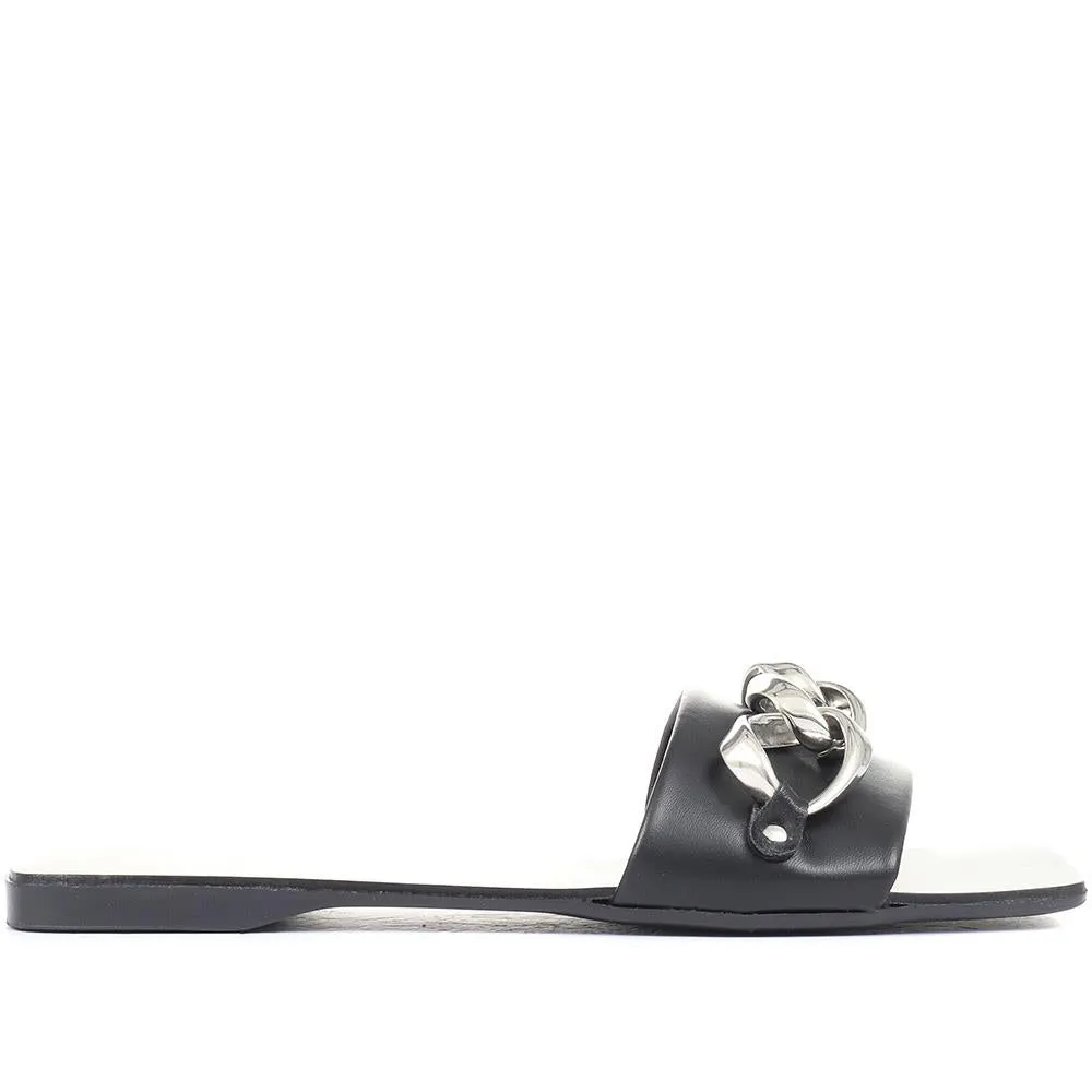 Cosma Leather Mule Slides - COSMA / 321 070