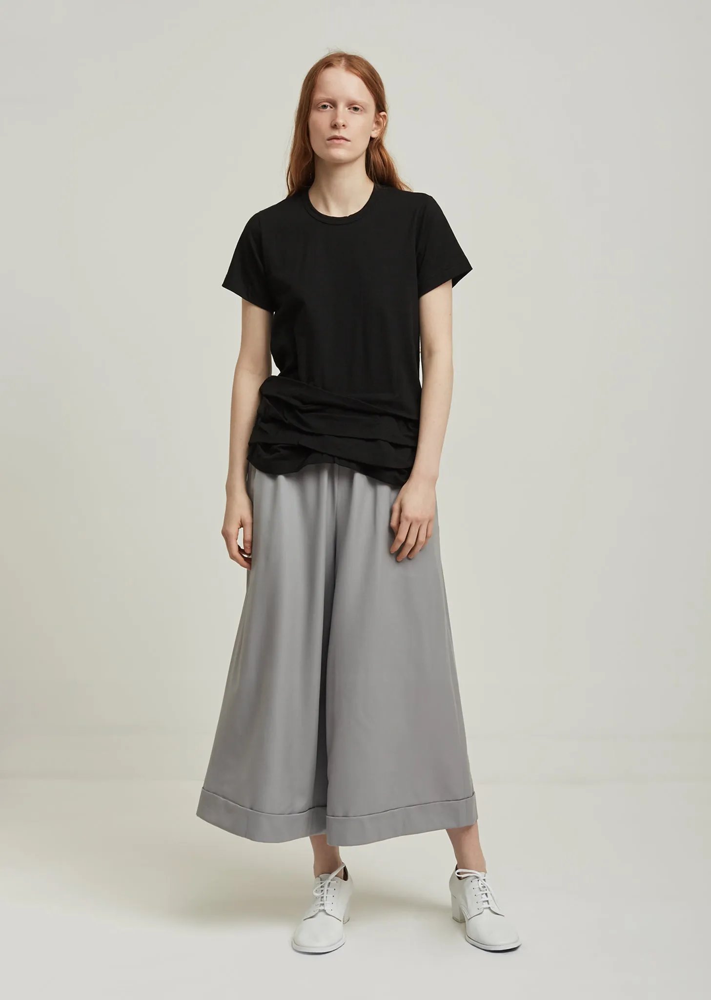 Cotton Jersey Ruffle Hem Tee