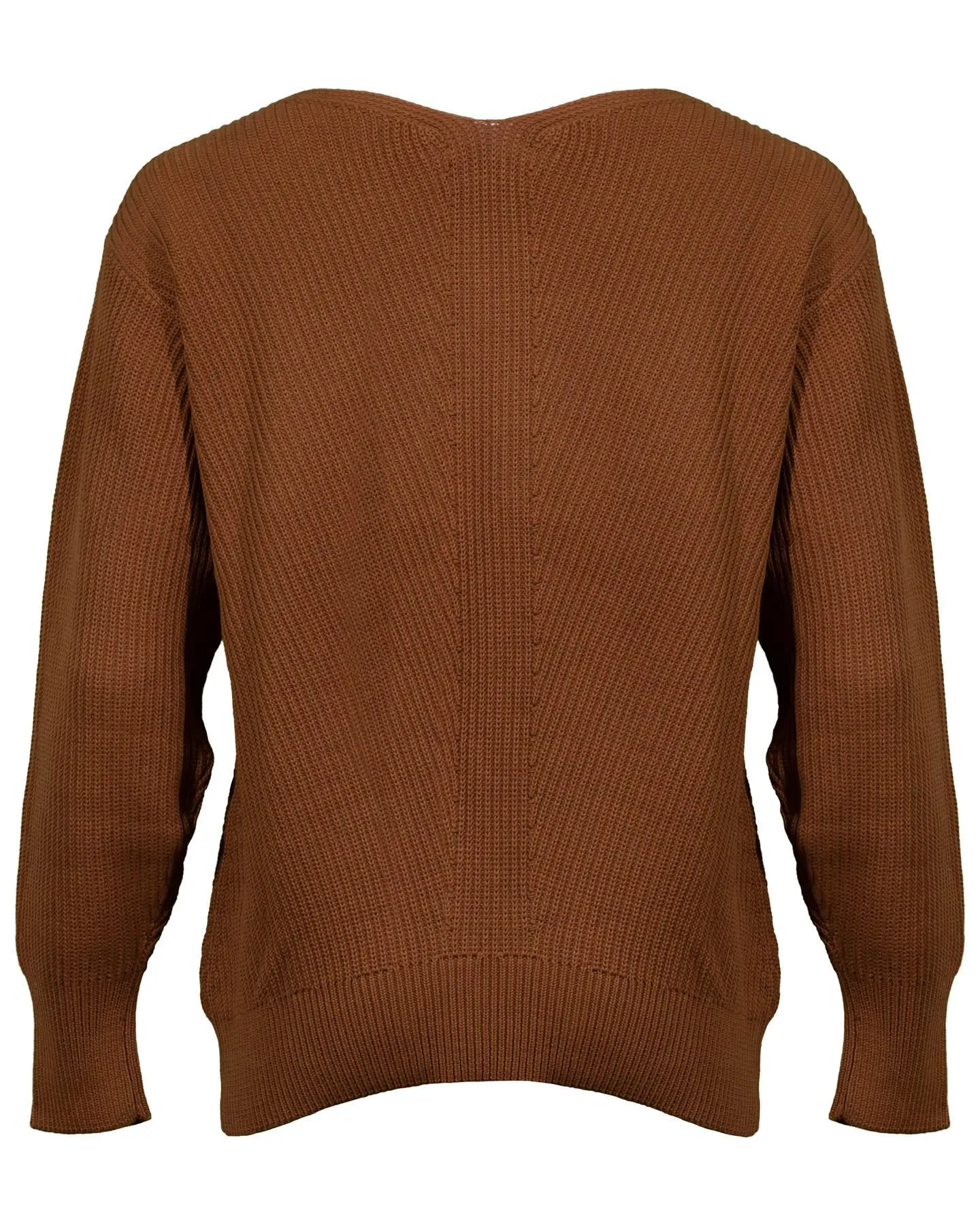 Cotton Rib Knit Sweater Copper