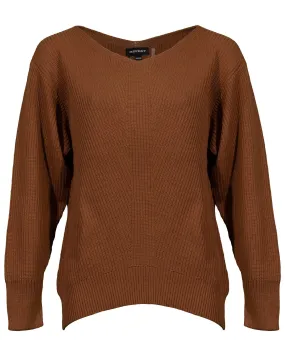 Cotton Rib Knit Sweater Copper