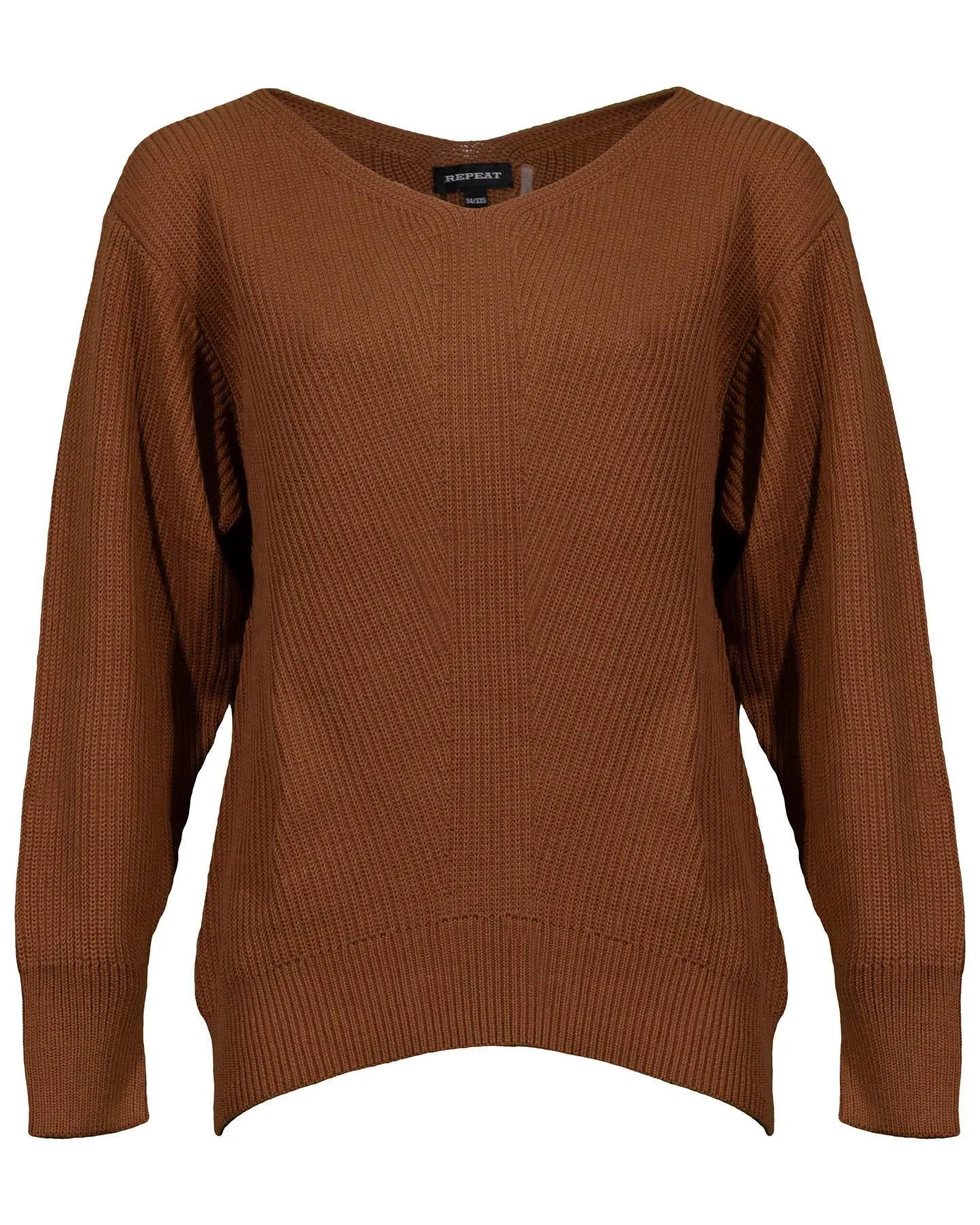 Cotton Rib Knit Sweater Copper