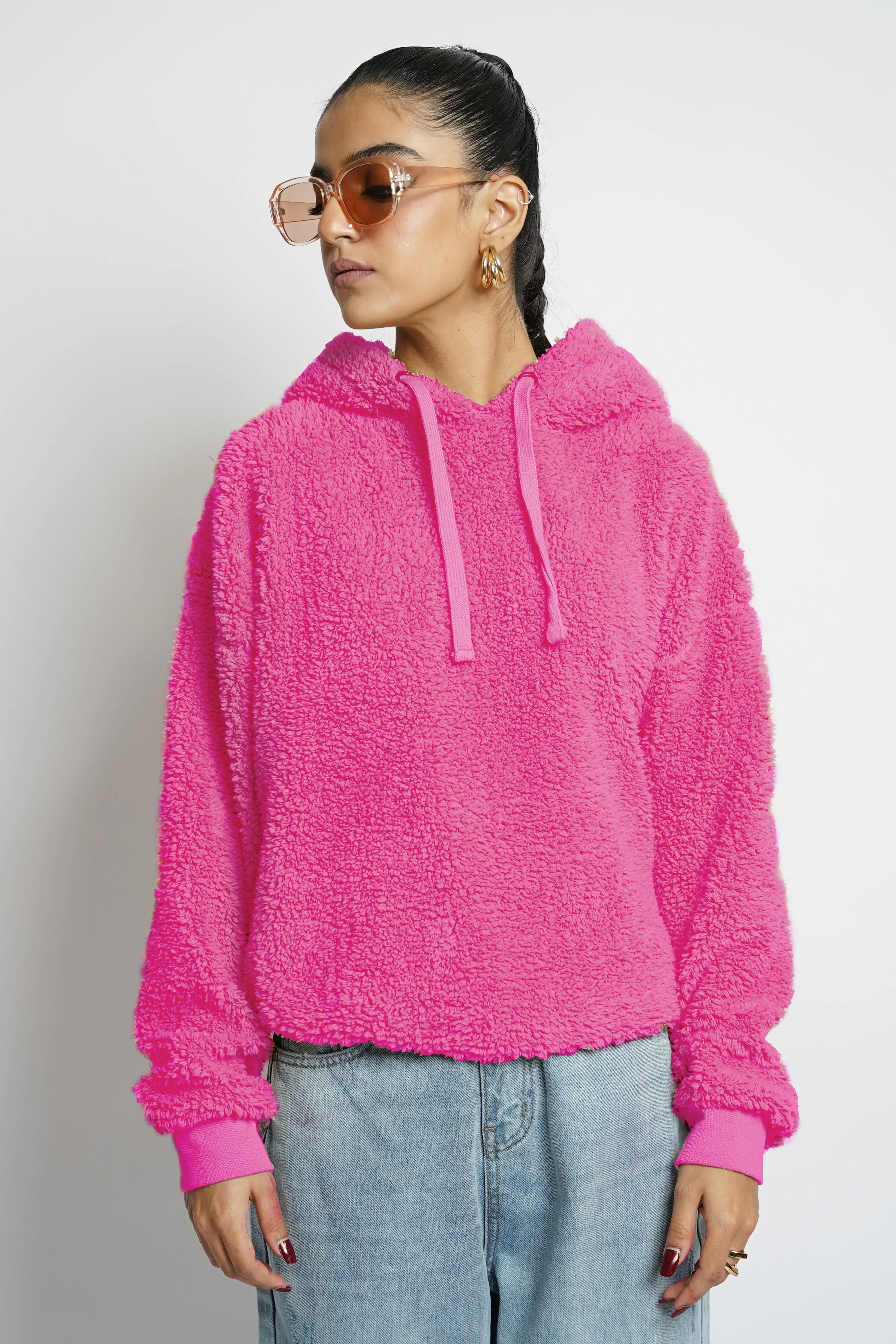 Cozy Bear Hoodie Fuchsia