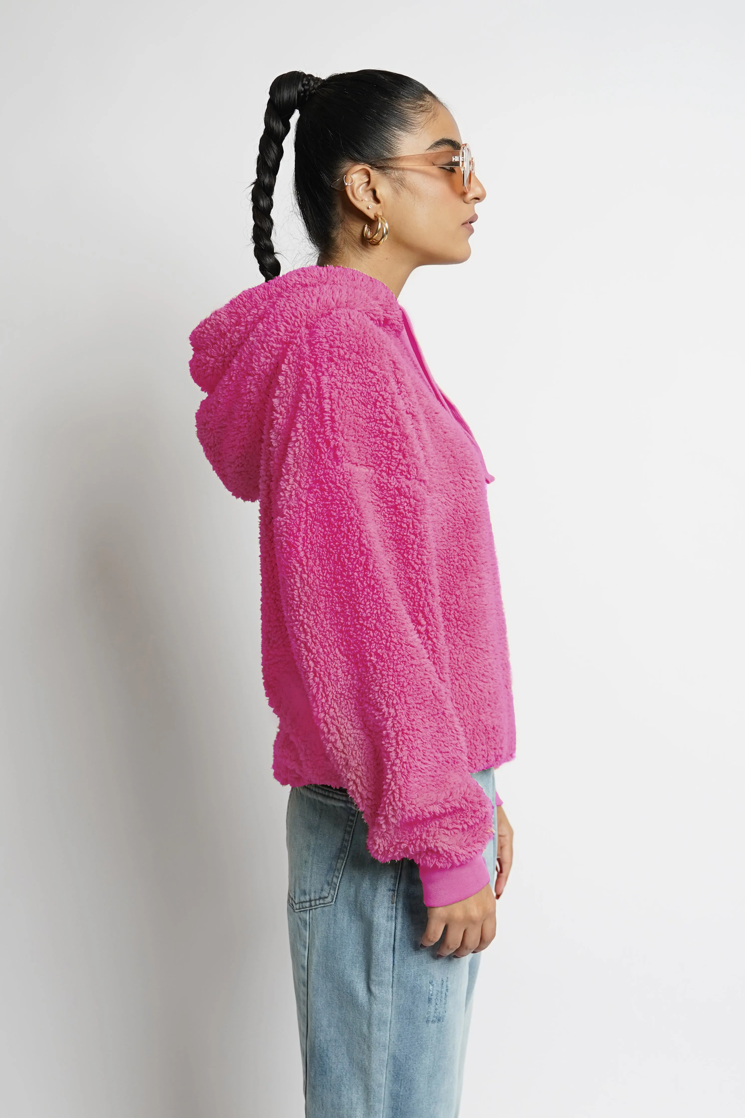 Cozy Bear Hoodie Fuchsia