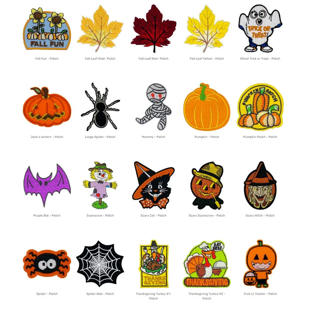 Custom Denim Dog Jacket Patches - Halloween, Thanksgiving & Fall