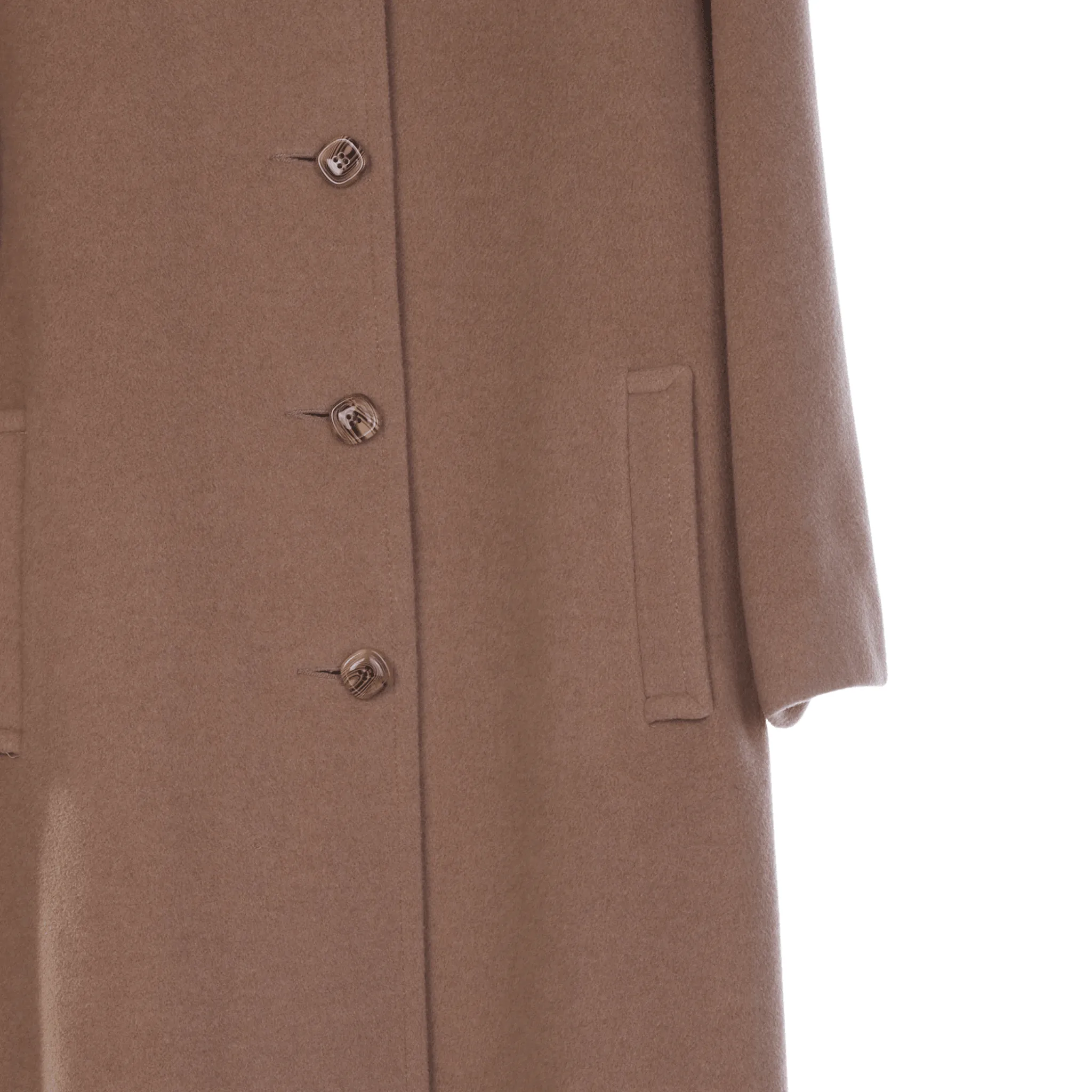 Czarina Cashmere Wool Blend Camel Long Sleeved Coat UK Size 14