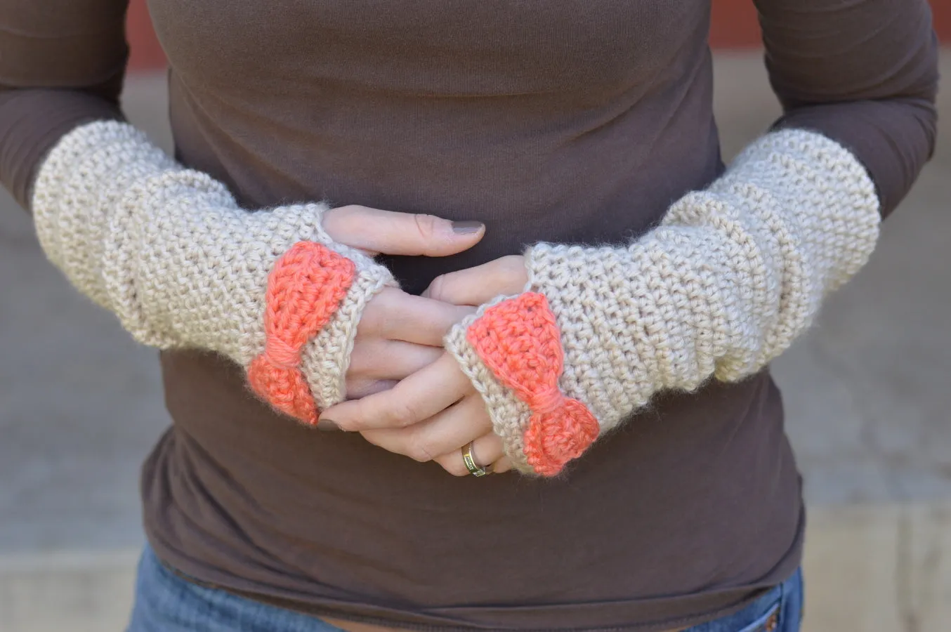 Dainty Bow Arm Warmers