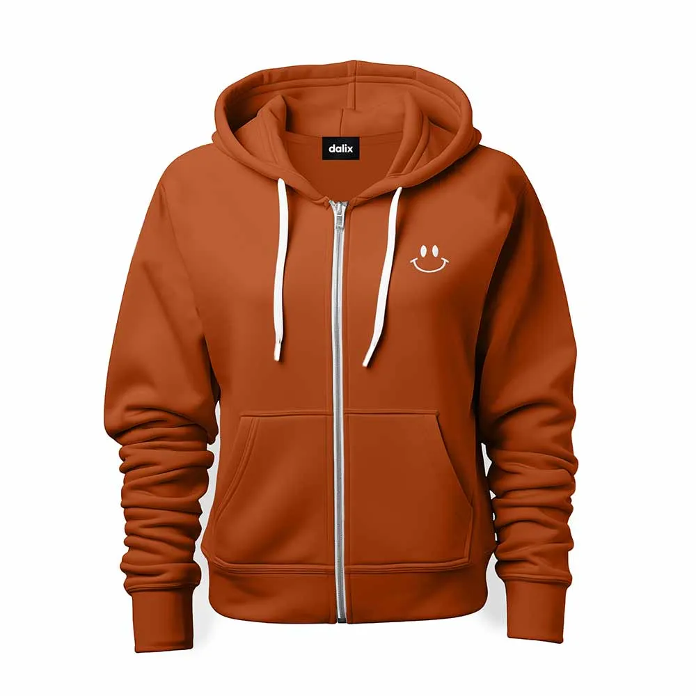 Dalix Smile Face Zip Hoodie