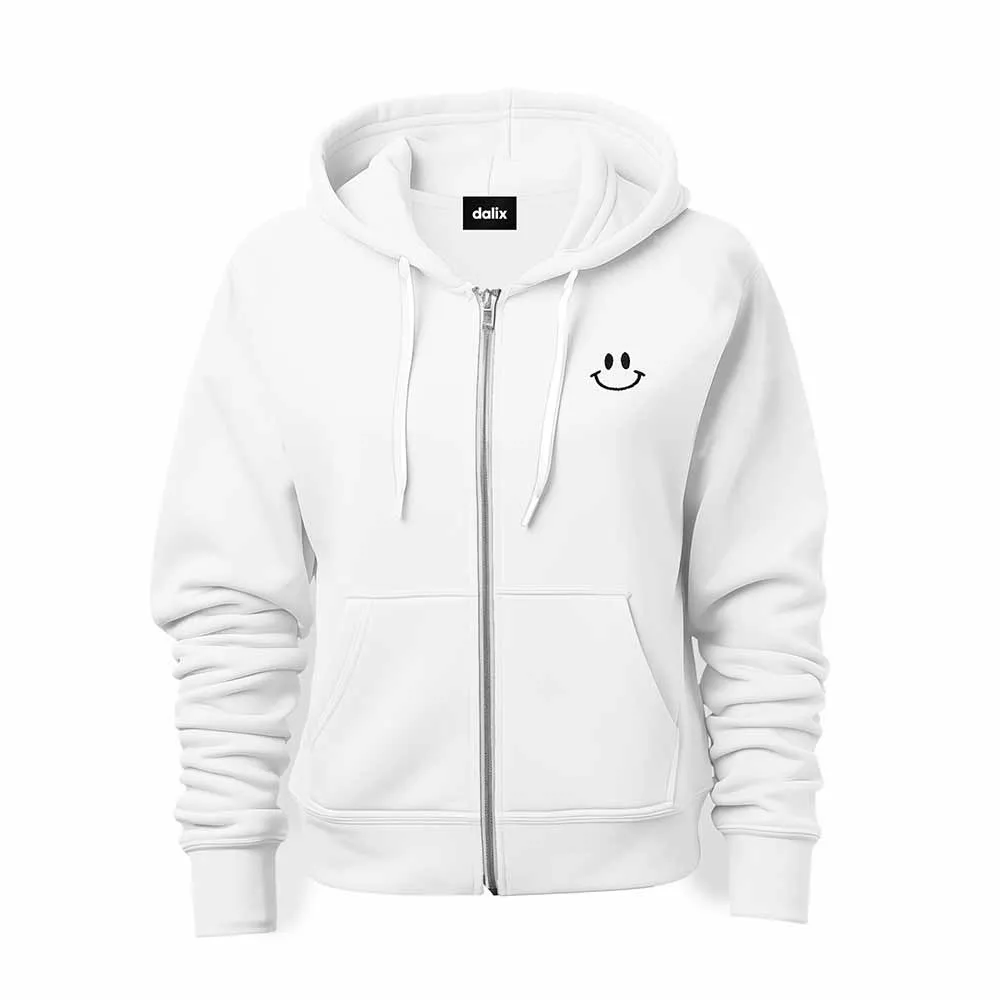 Dalix Smile Face Zip Hoodie