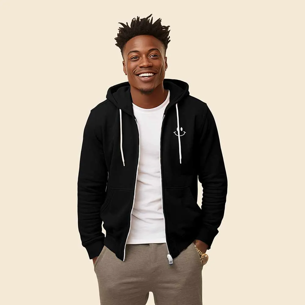 Dalix Smile Face Zip Hoodie