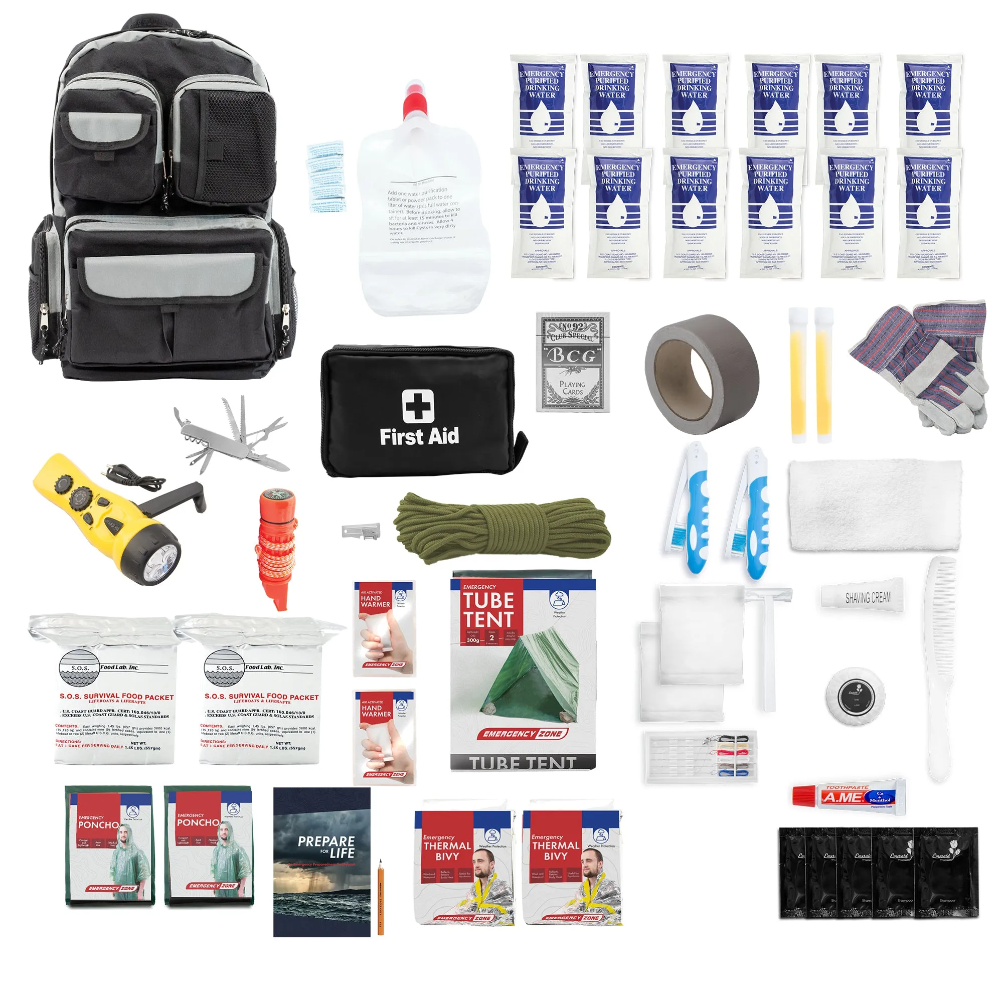 Deluxe Urban Survival Kit - Black Backpack