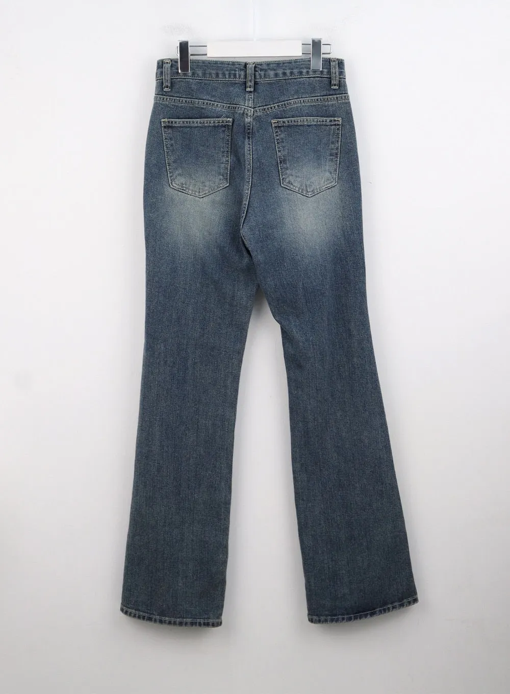 Distressed Washed Wide Leg Jeans CG316