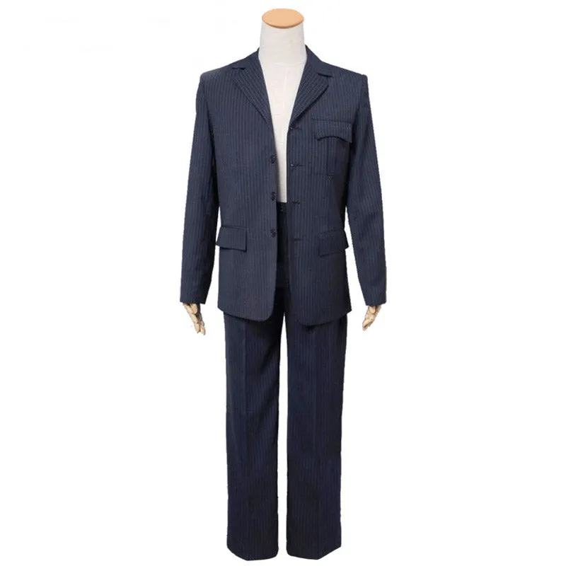 Doctor Who 10th Doctor Cosplay Costume Tenth Doctor Coat Blue Wool Trousers Suit