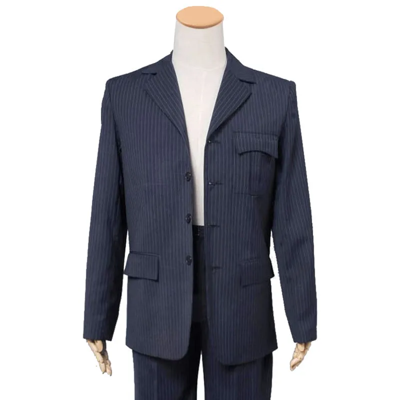 Doctor Who 10th Doctor Cosplay Costume Tenth Doctor Coat Blue Wool Trousers Suit