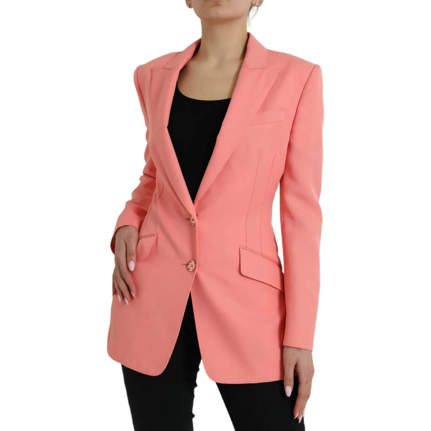 Dolce & Gabbana Chic Pink Peak Lapel Blazer