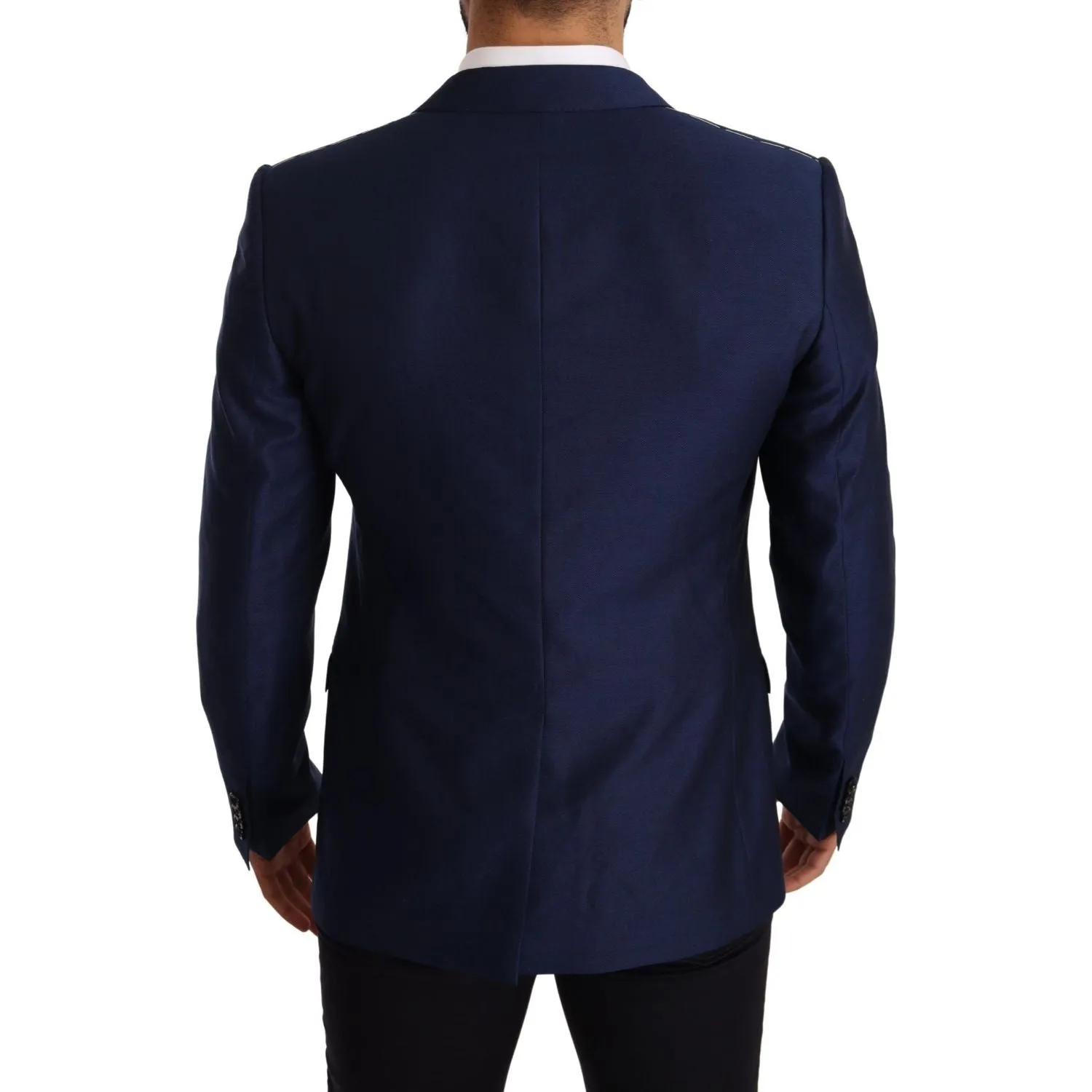 Dolce & Gabbana Elegant Blue Virgin Wool Martini Blazer