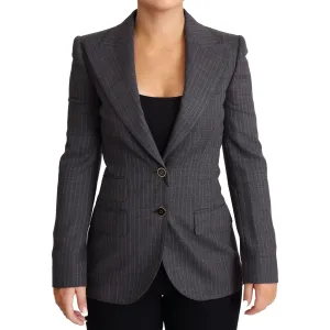 Dolce & Gabbana Elegant Gray Stretch Wool Blazer