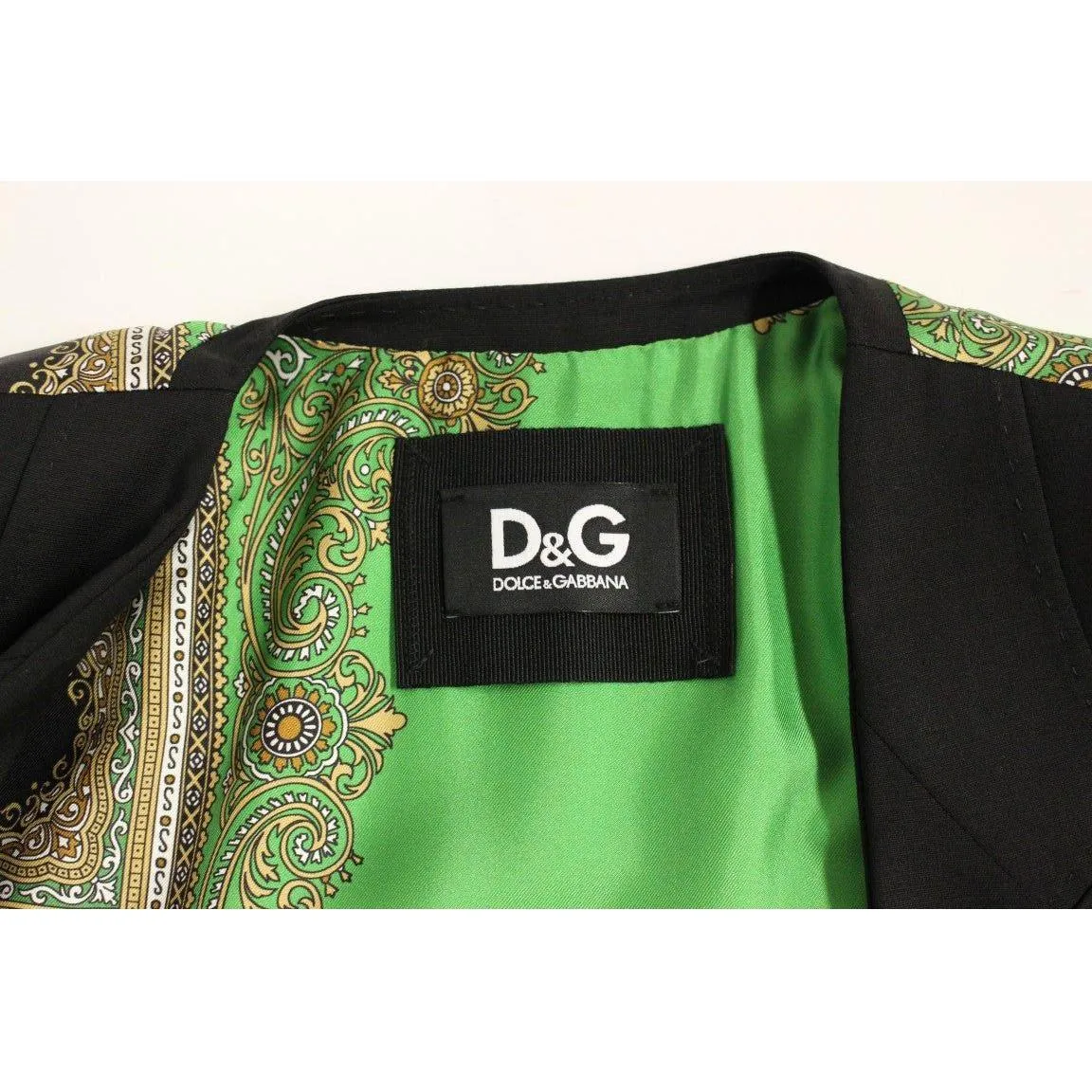 Dolce & Gabbana Elegant Silk-Blend Black Blazer with Scarf Back Detail