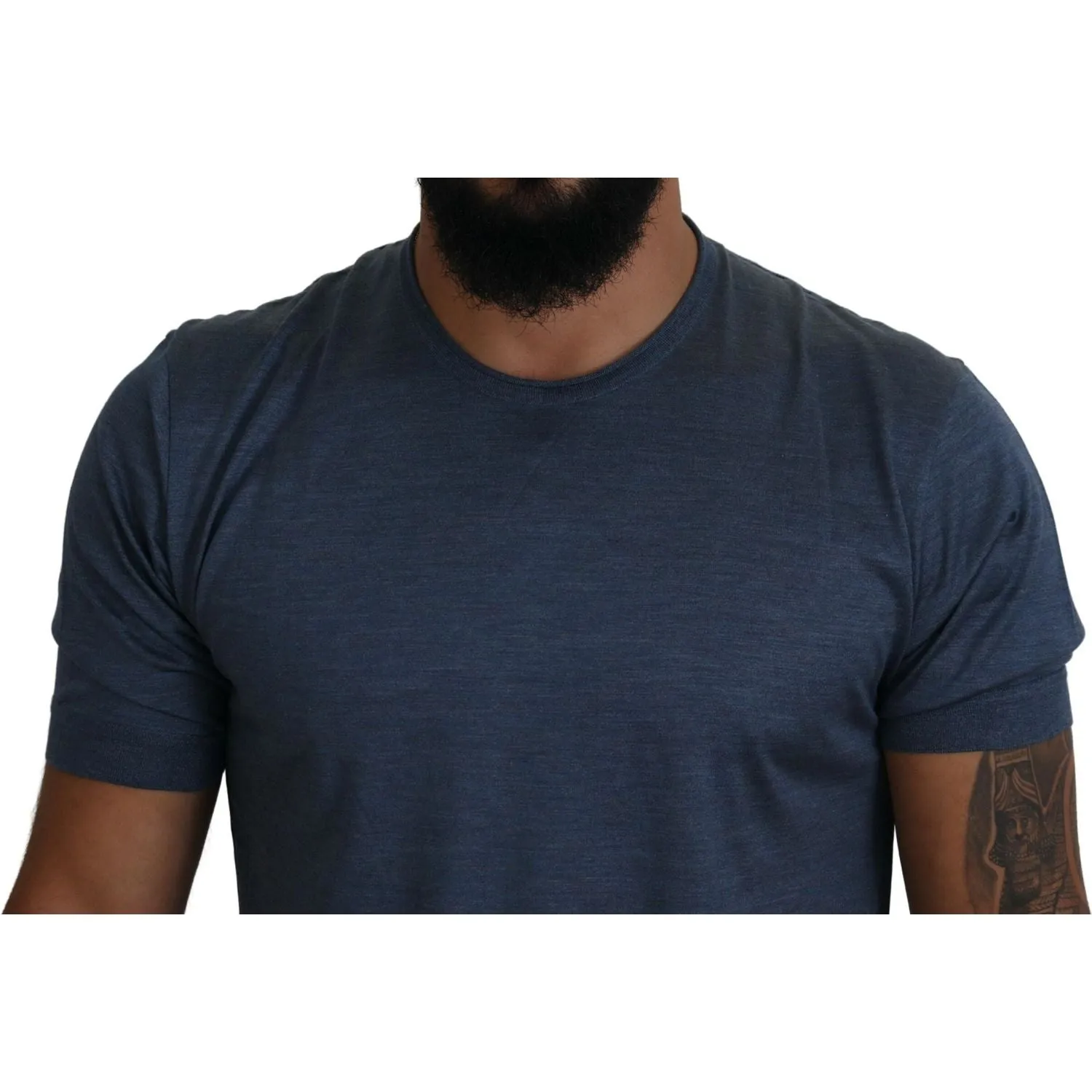 Dolce & Gabbana Elegant Silk Crewneck Blue Tee