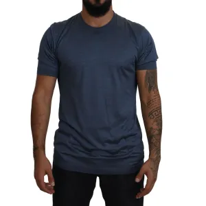 Dolce & Gabbana Elegant Silk Crewneck Blue Tee