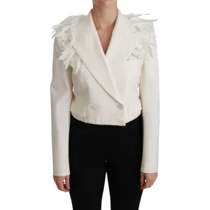 Dolce & Gabbana Elegant White Double Breasted Blazer Jacket