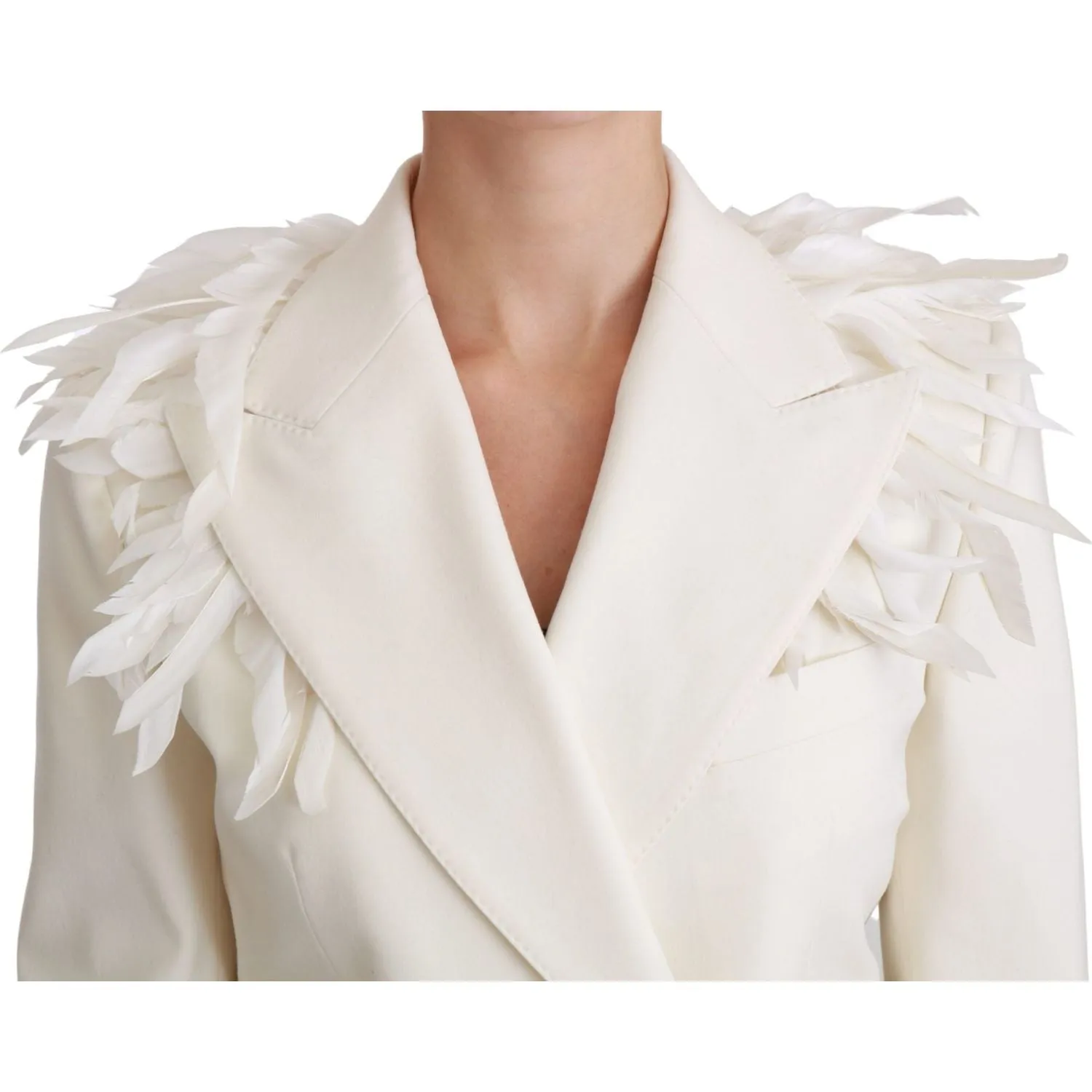 Dolce & Gabbana Elegant White Double Breasted Blazer Jacket