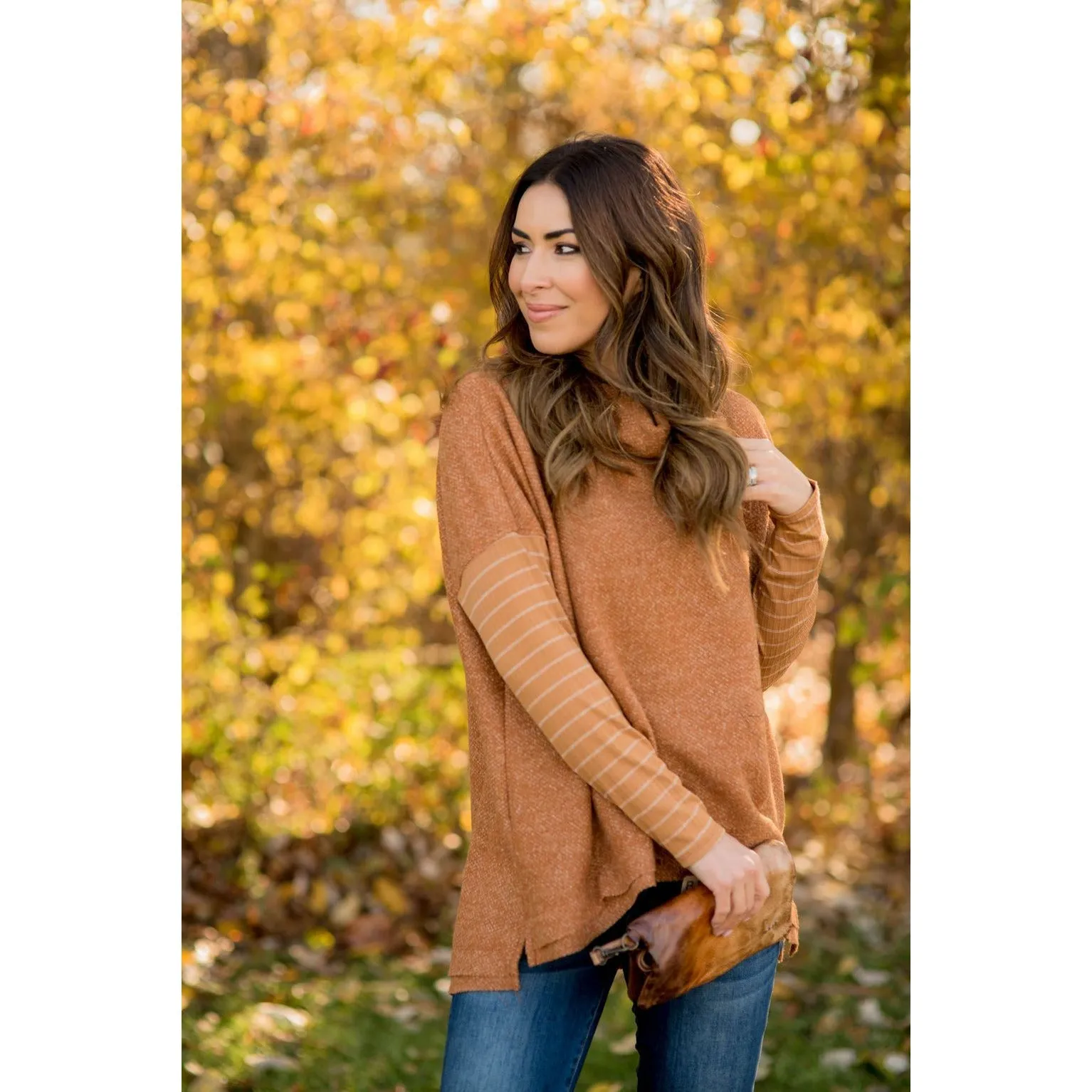 Double Lined Faux Poncho Style Sweater