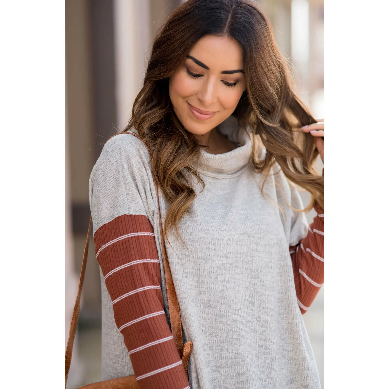 Double Lined Faux Poncho Style Sweater