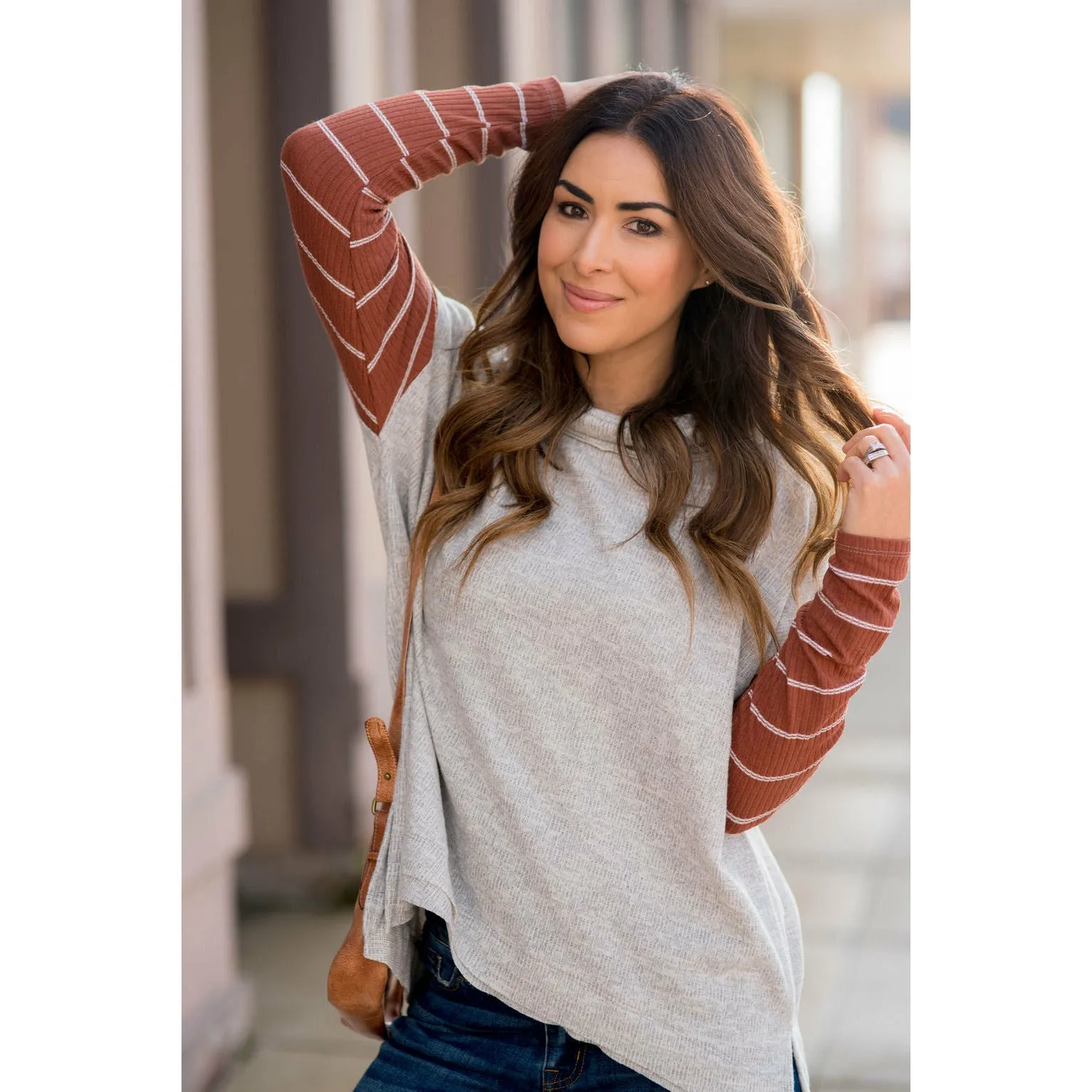 Double Lined Faux Poncho Style Sweater