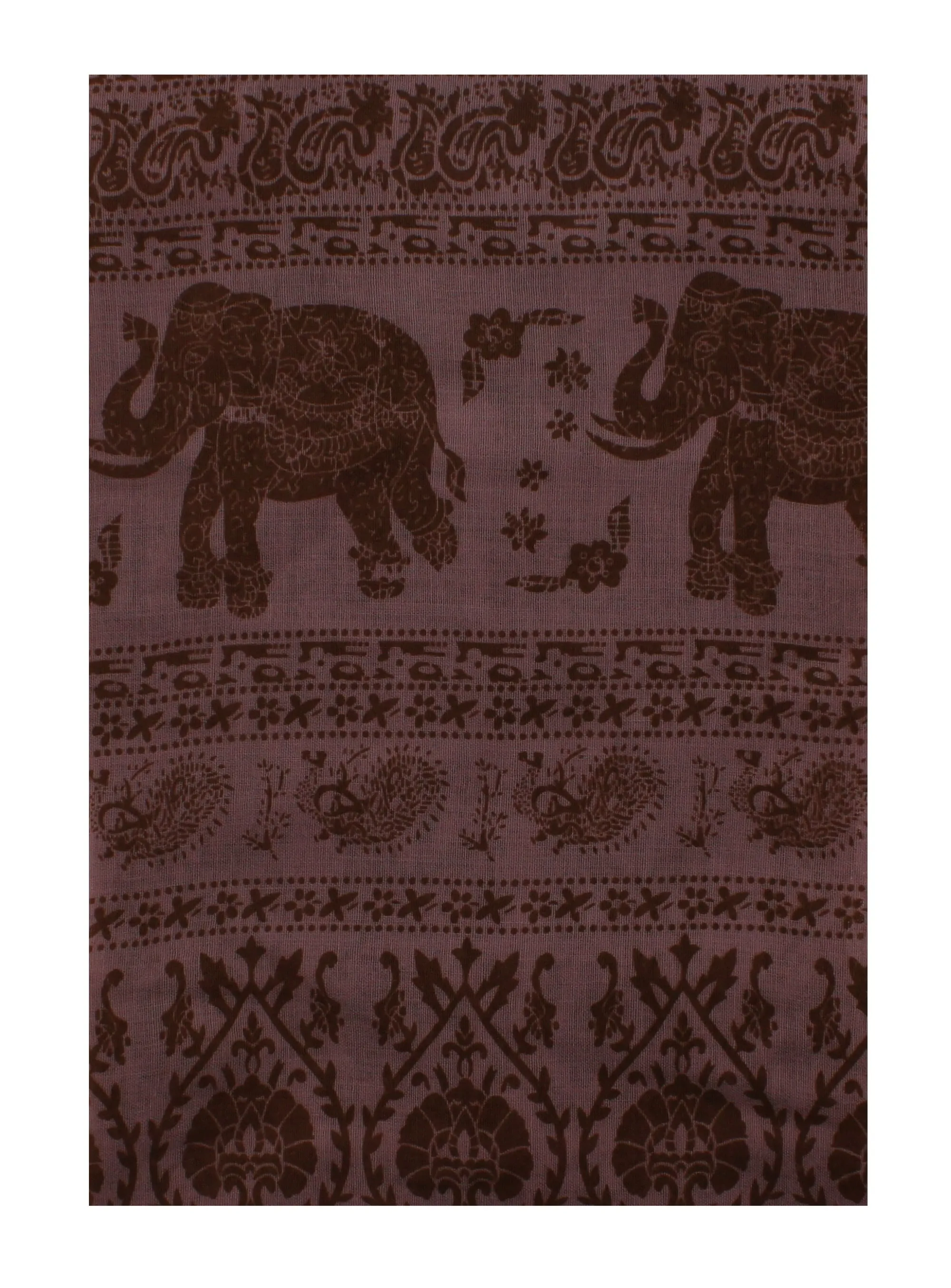 Elephant & Paisley Print Scarf