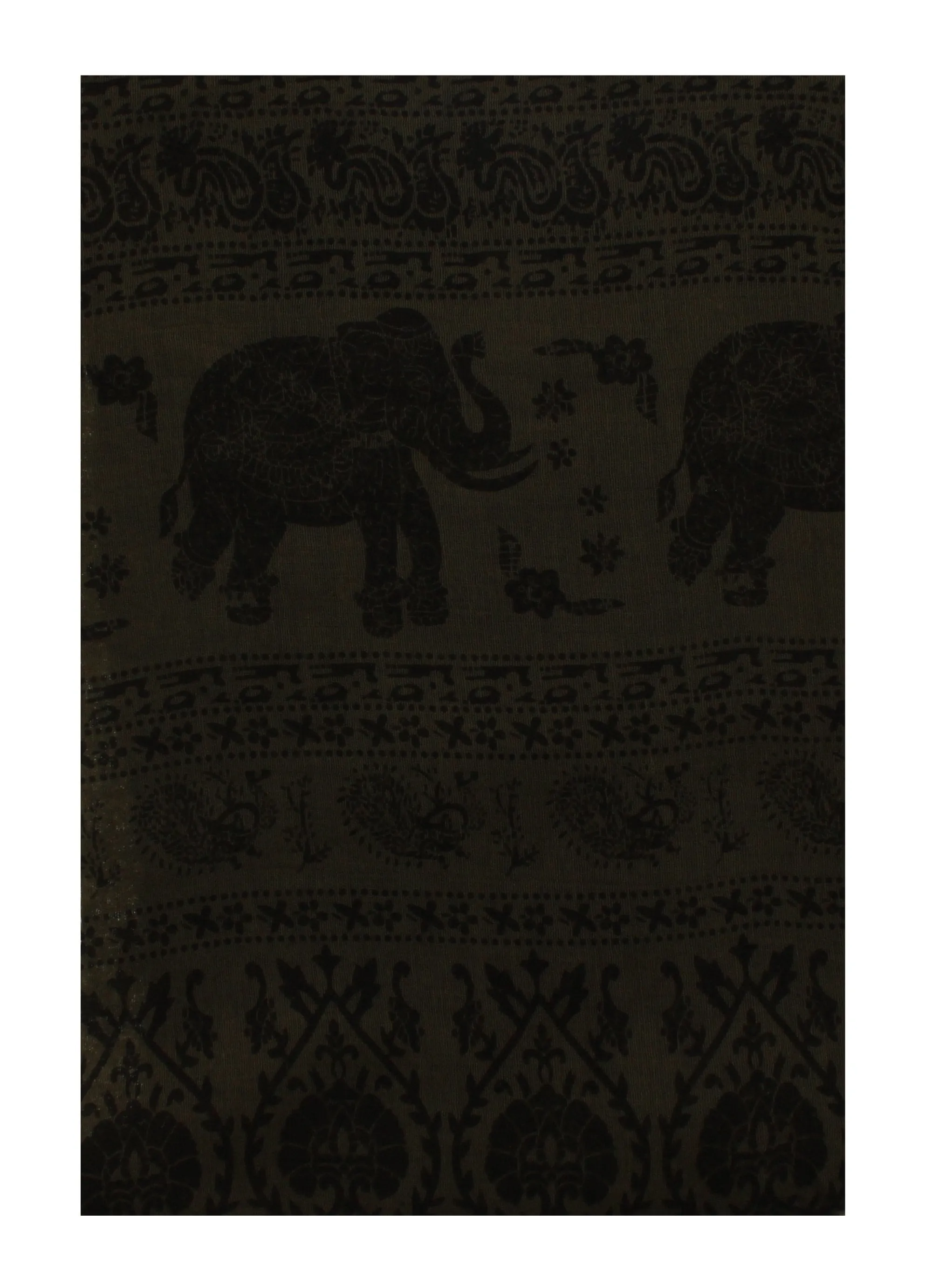 Elephant & Paisley Print Scarf