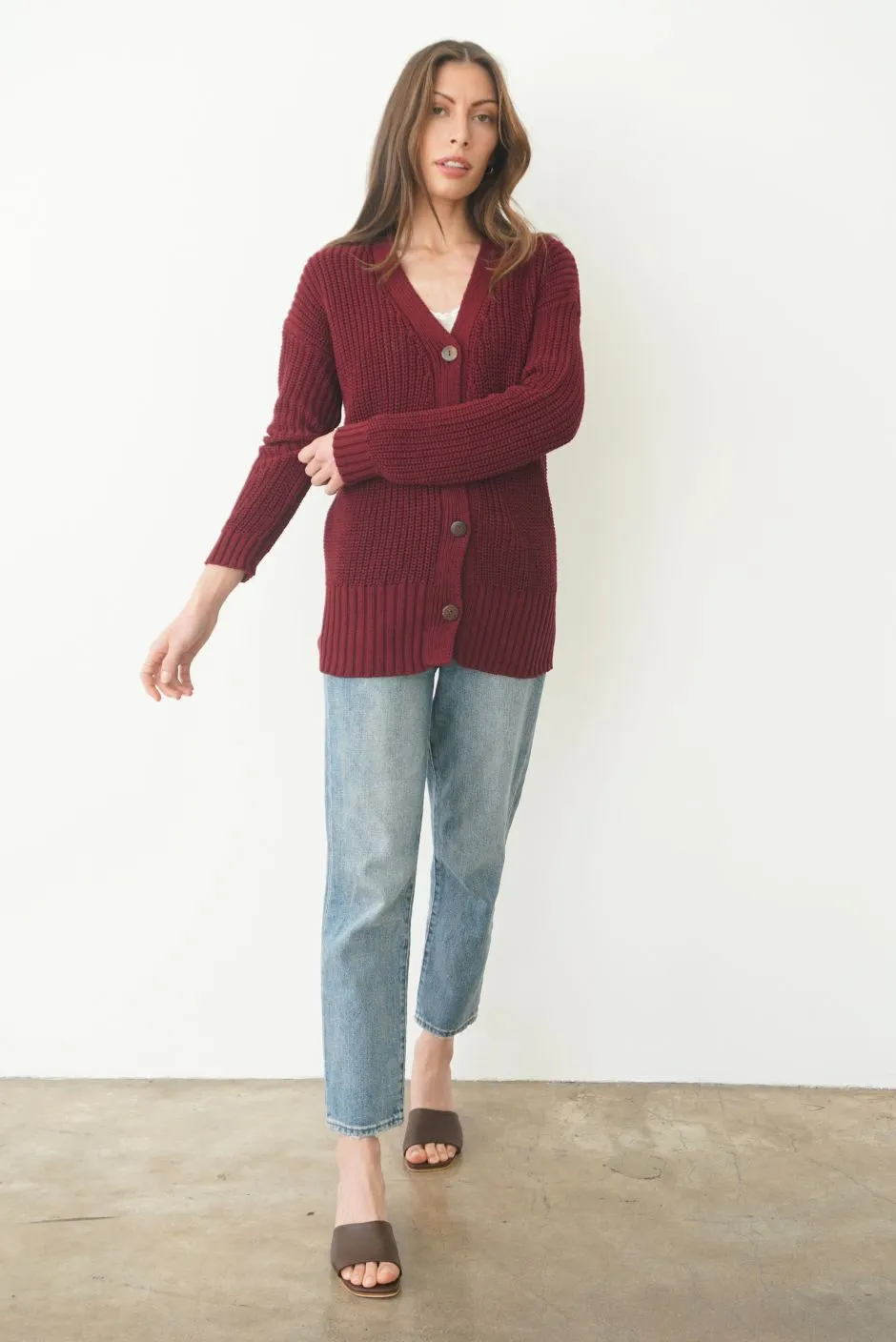 Emily Cardigan in Burgundy