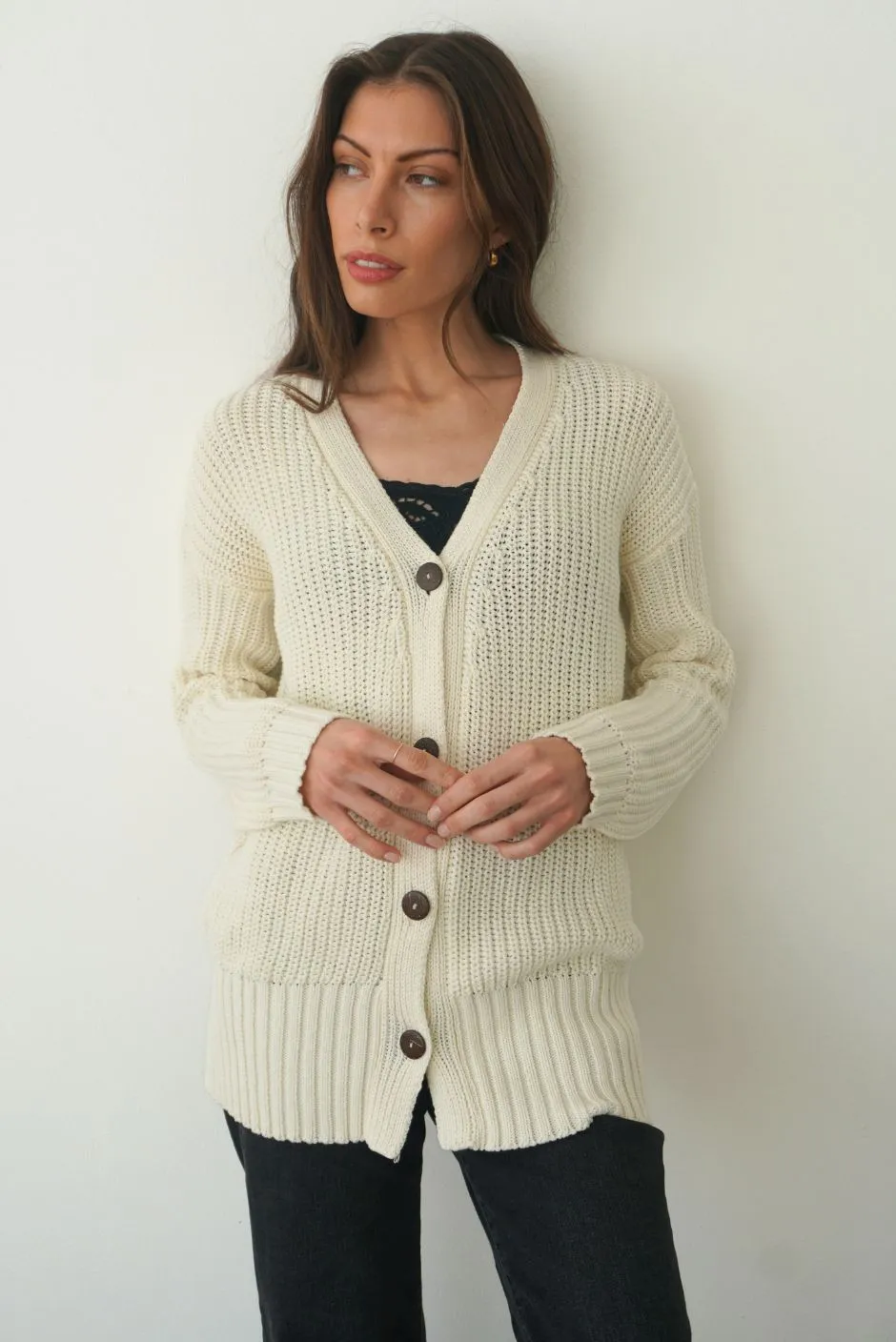 Emily Cardigan in Oat Milk