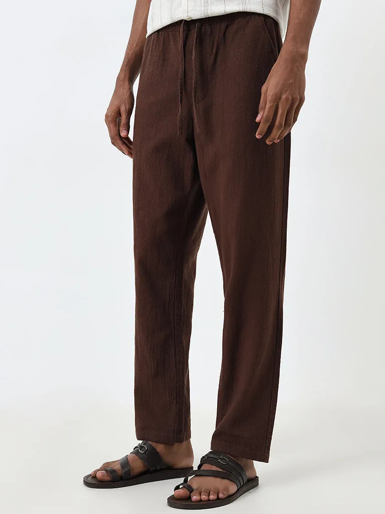 ETA Brown Relaxed-Fit Mid-Rise Cotton Chinos