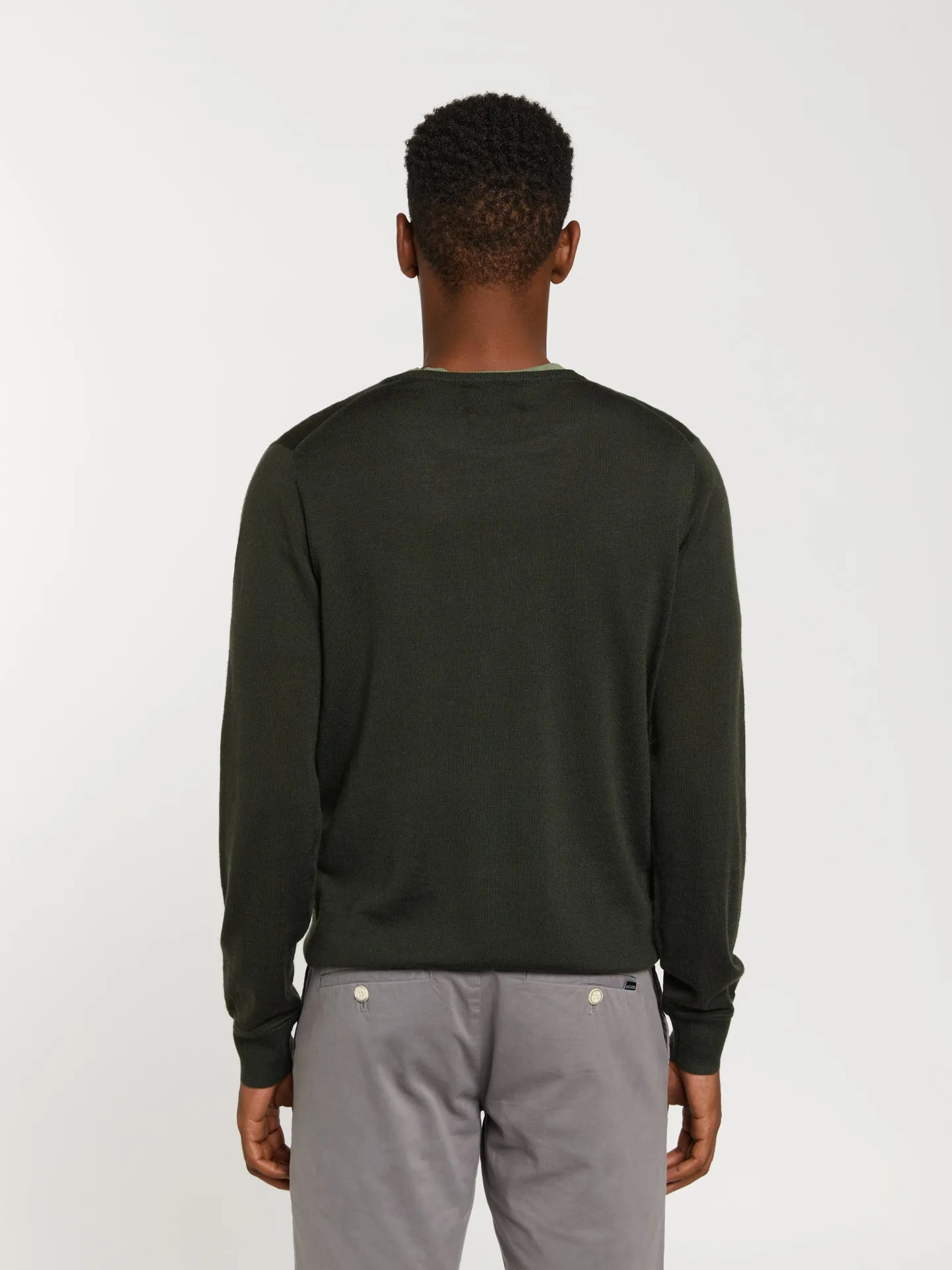 Extra fine merino wool crew neck sweater