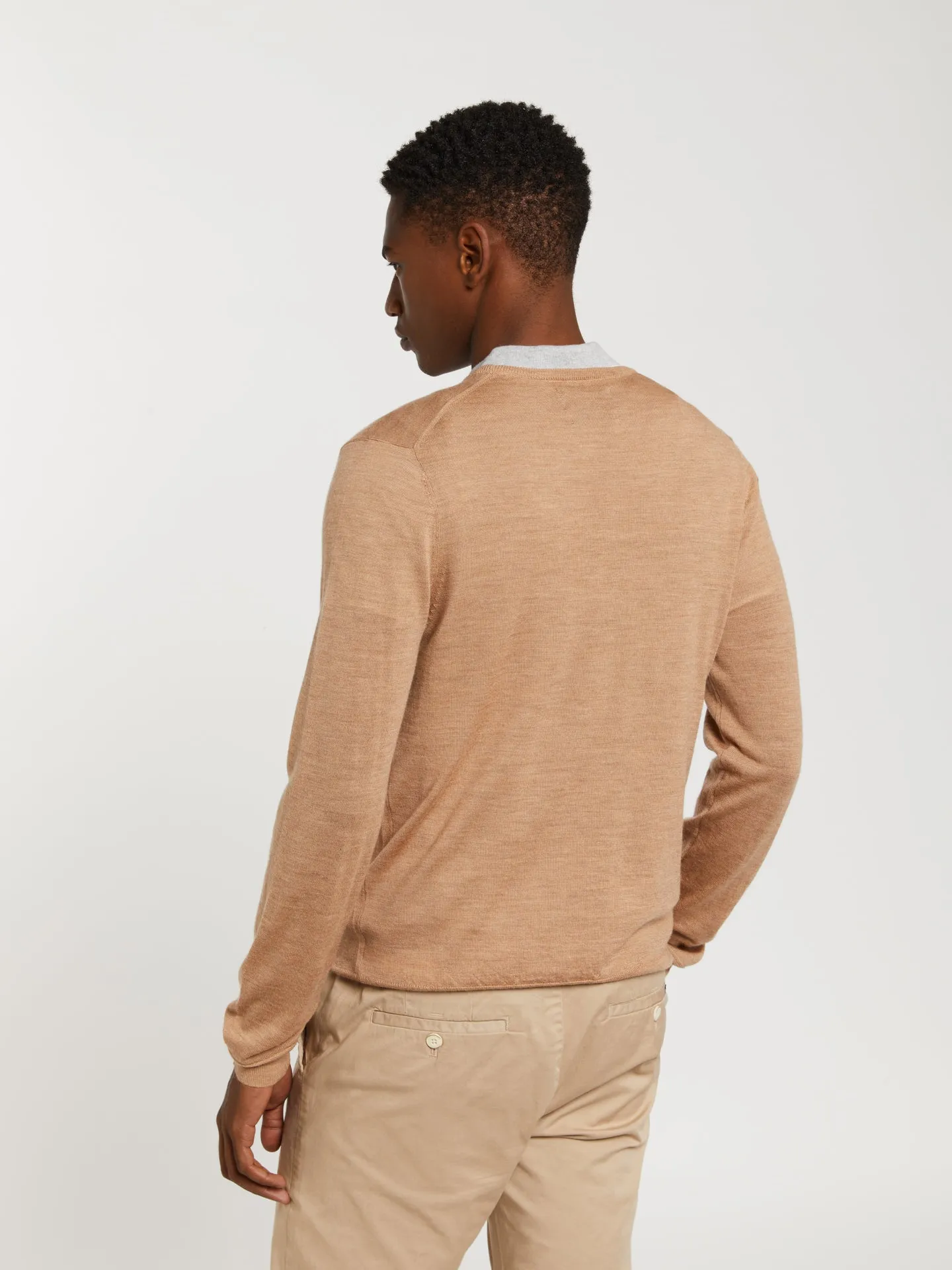 Extra fine merino wool crew neck sweater