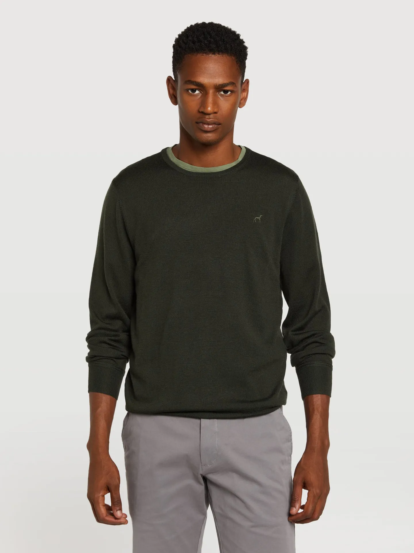 Extra fine merino wool crew neck sweater