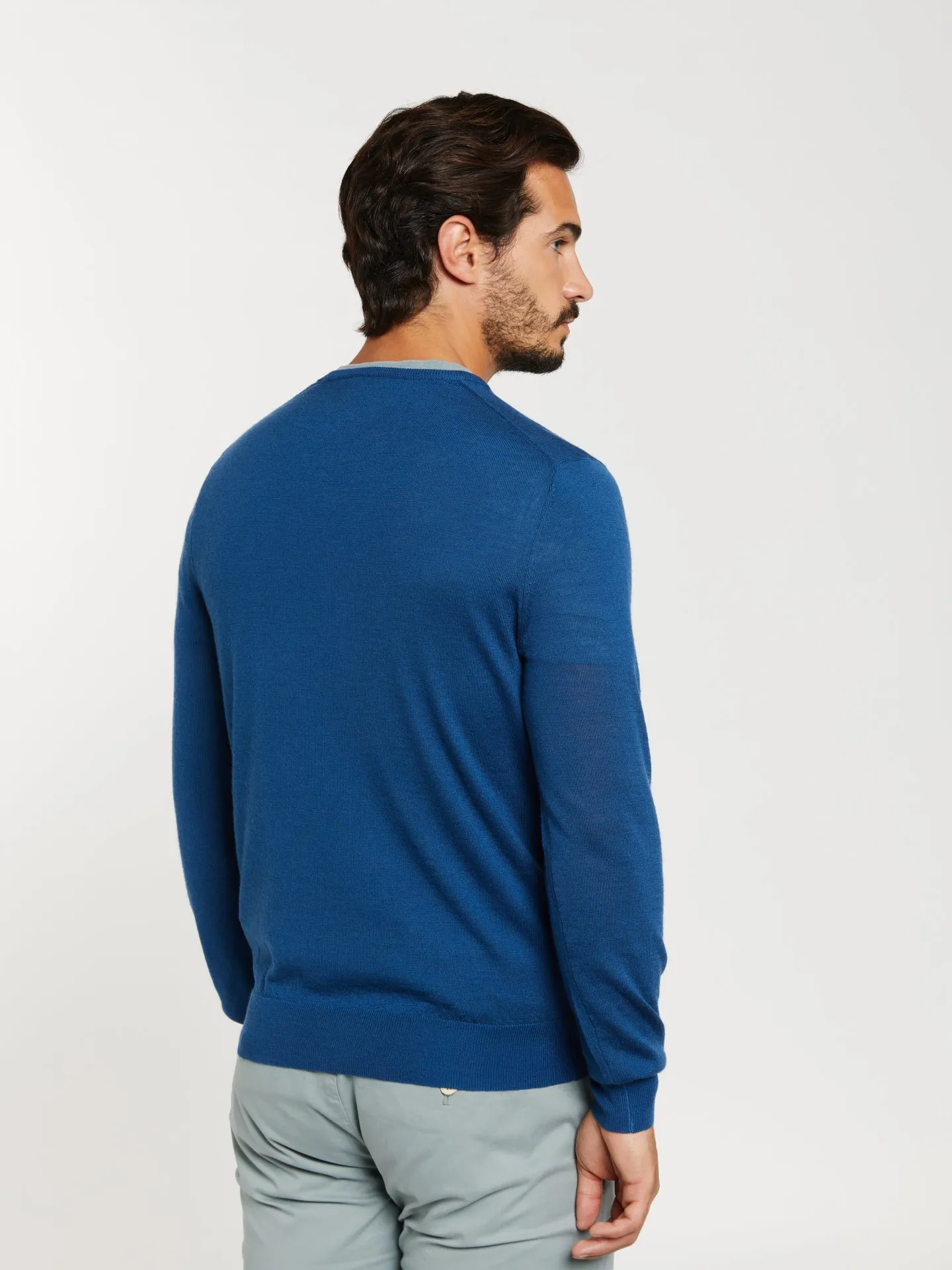 Extra fine merino wool crew neck sweater