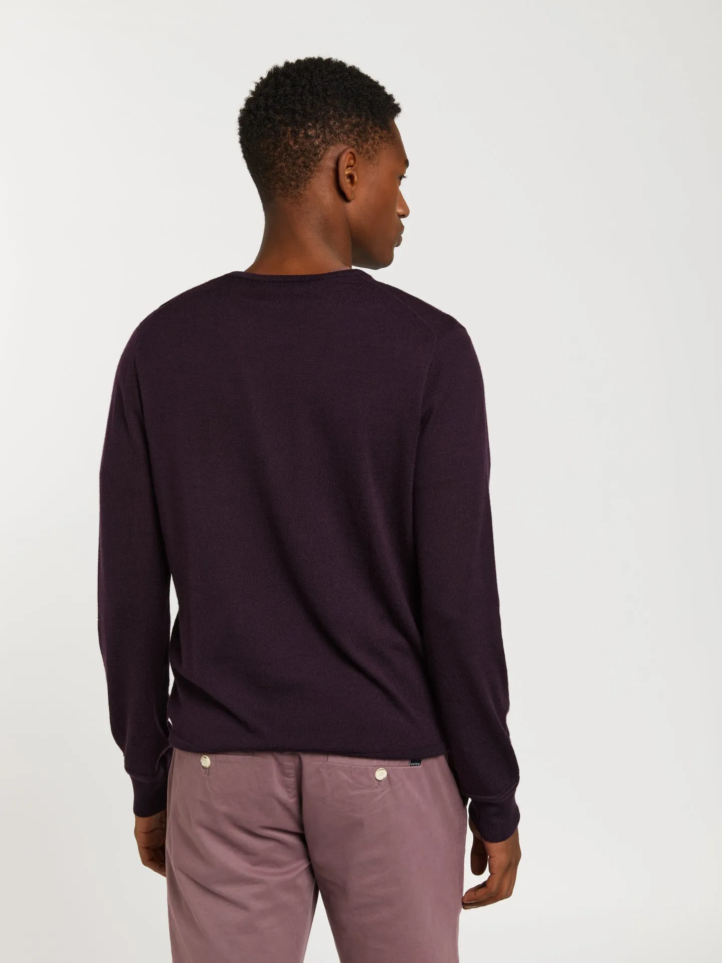 Extra fine merino wool crew neck sweater